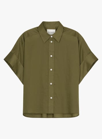 Chemise en popeline décontractée - Vert/Rayures - FEMME | H&M FR Chemise en popeline décontractée - Vert/Rayures - FEMME | H&M FR