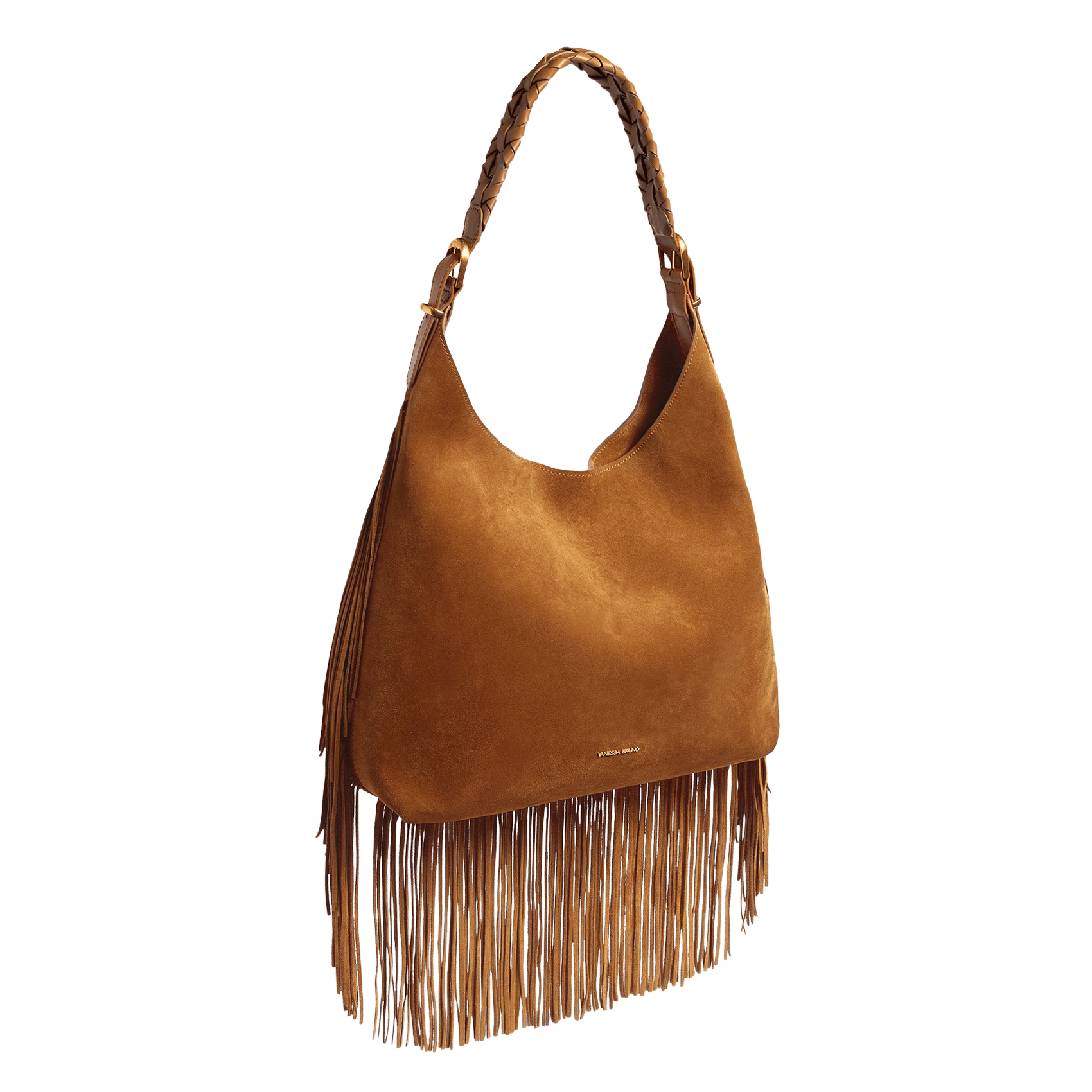 Sac hobo à franges en cuir souple VANESSA BRUNO Marron
