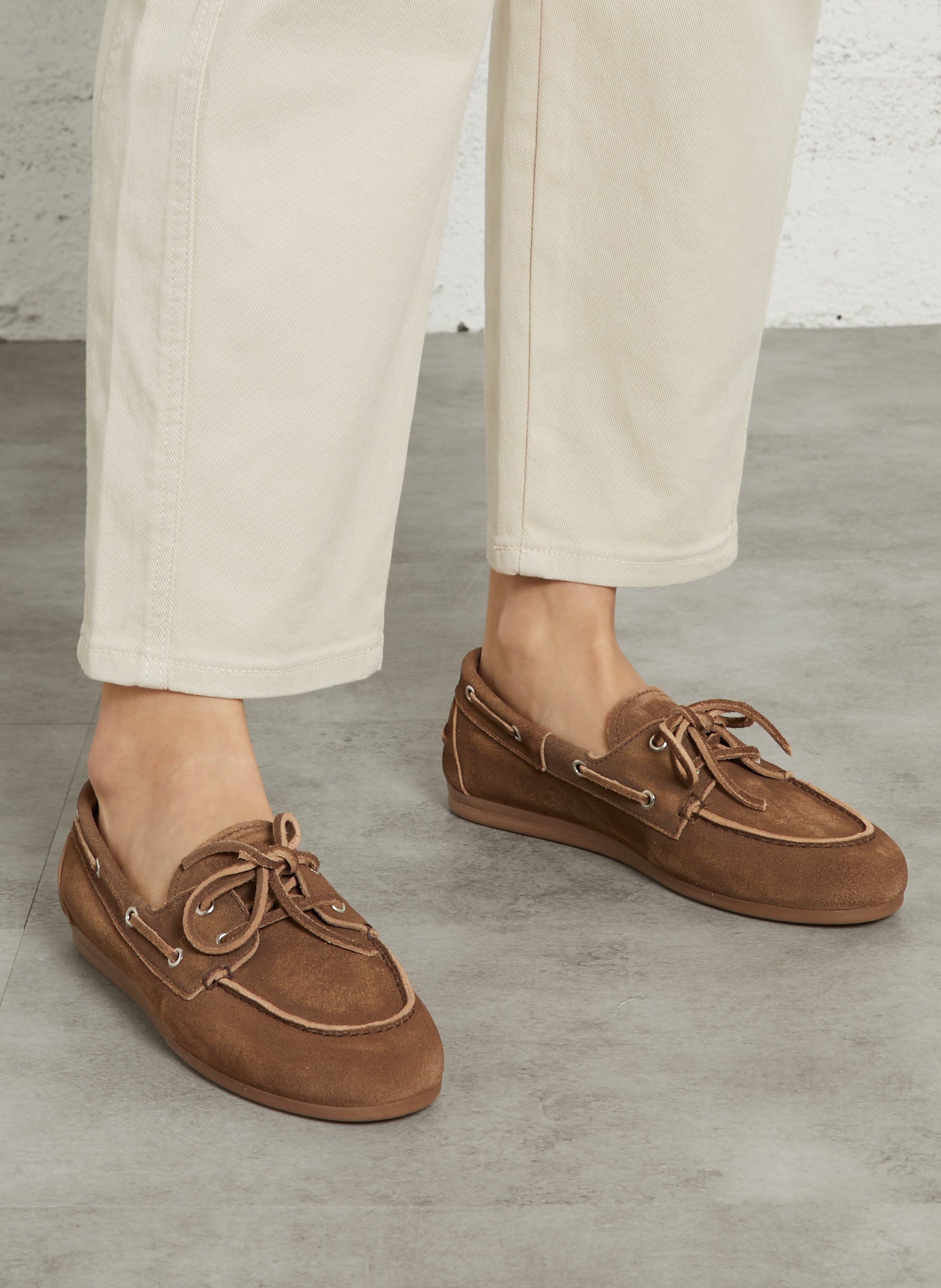 Zapatos náuticos de cuero POSA Marron