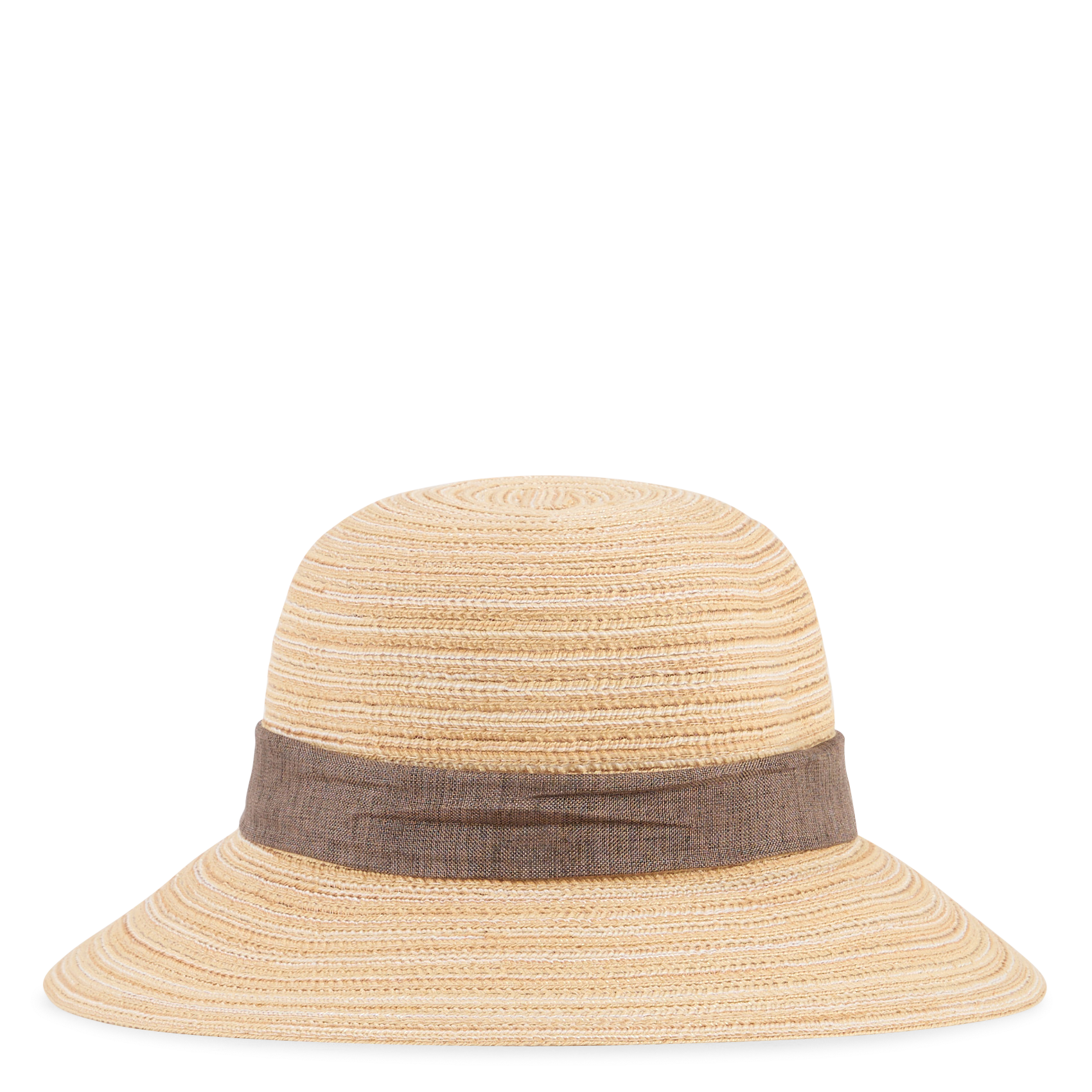Kleiner gestreifter Hut mit Band AU PRINTEMPS PARIS Beige