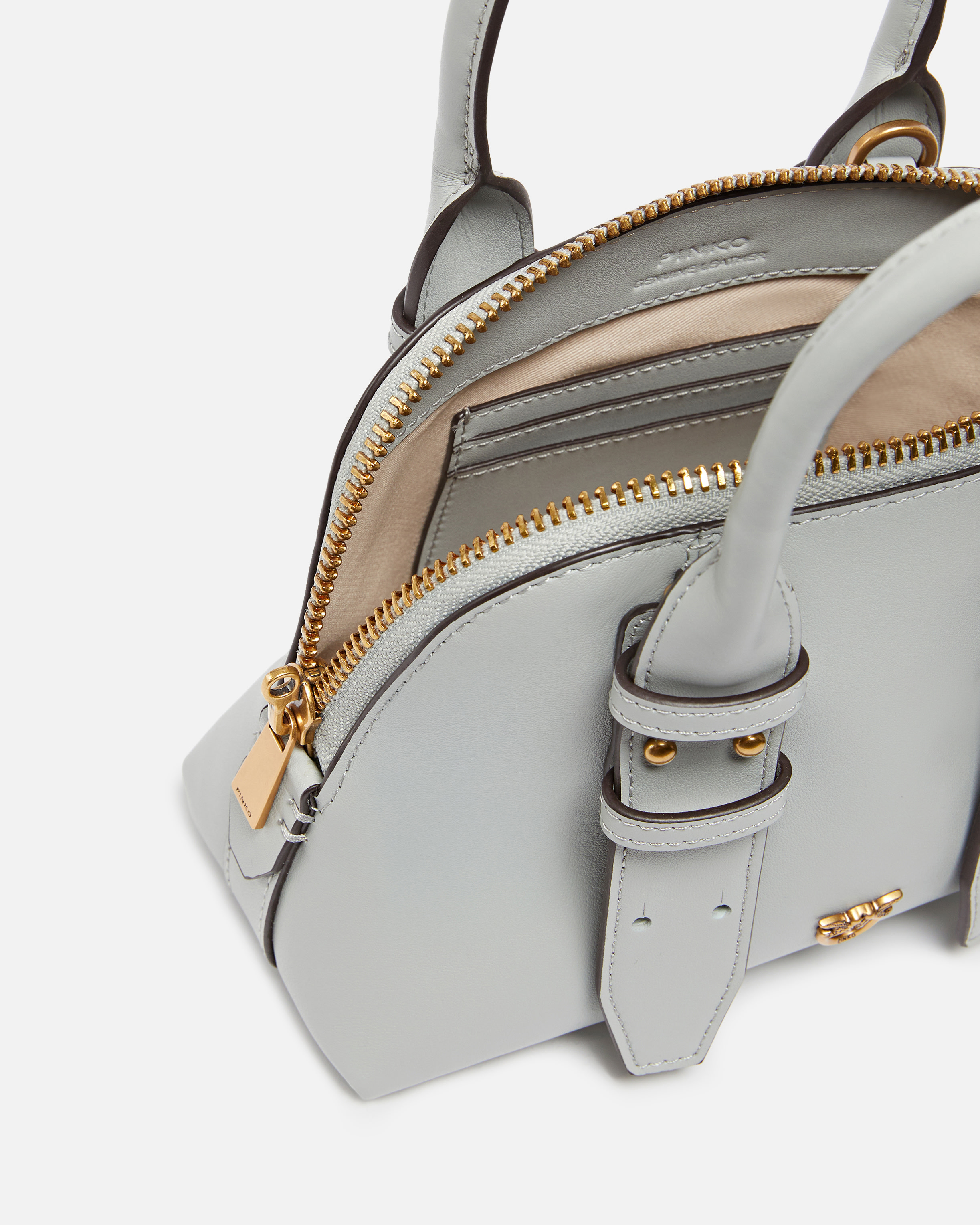 Mini escape leather bowling bag PINKO Grey