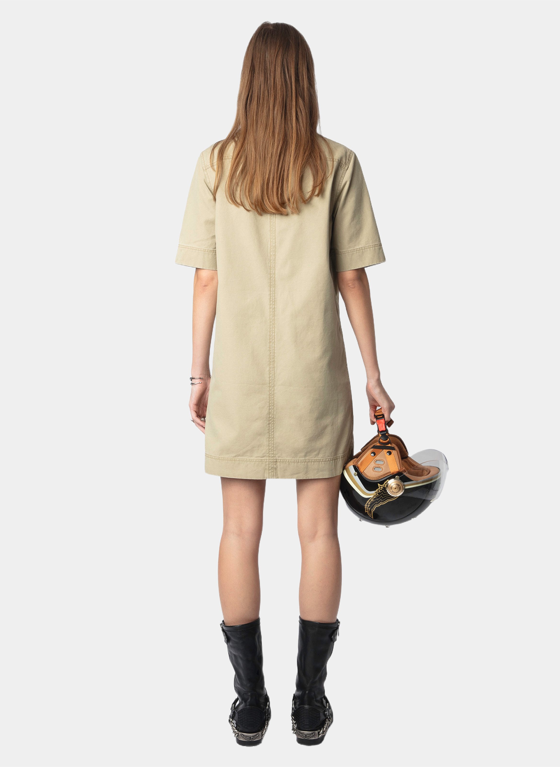 Borsa a mano con tasche in pelle ZADIG&VOLTAIRE Beige