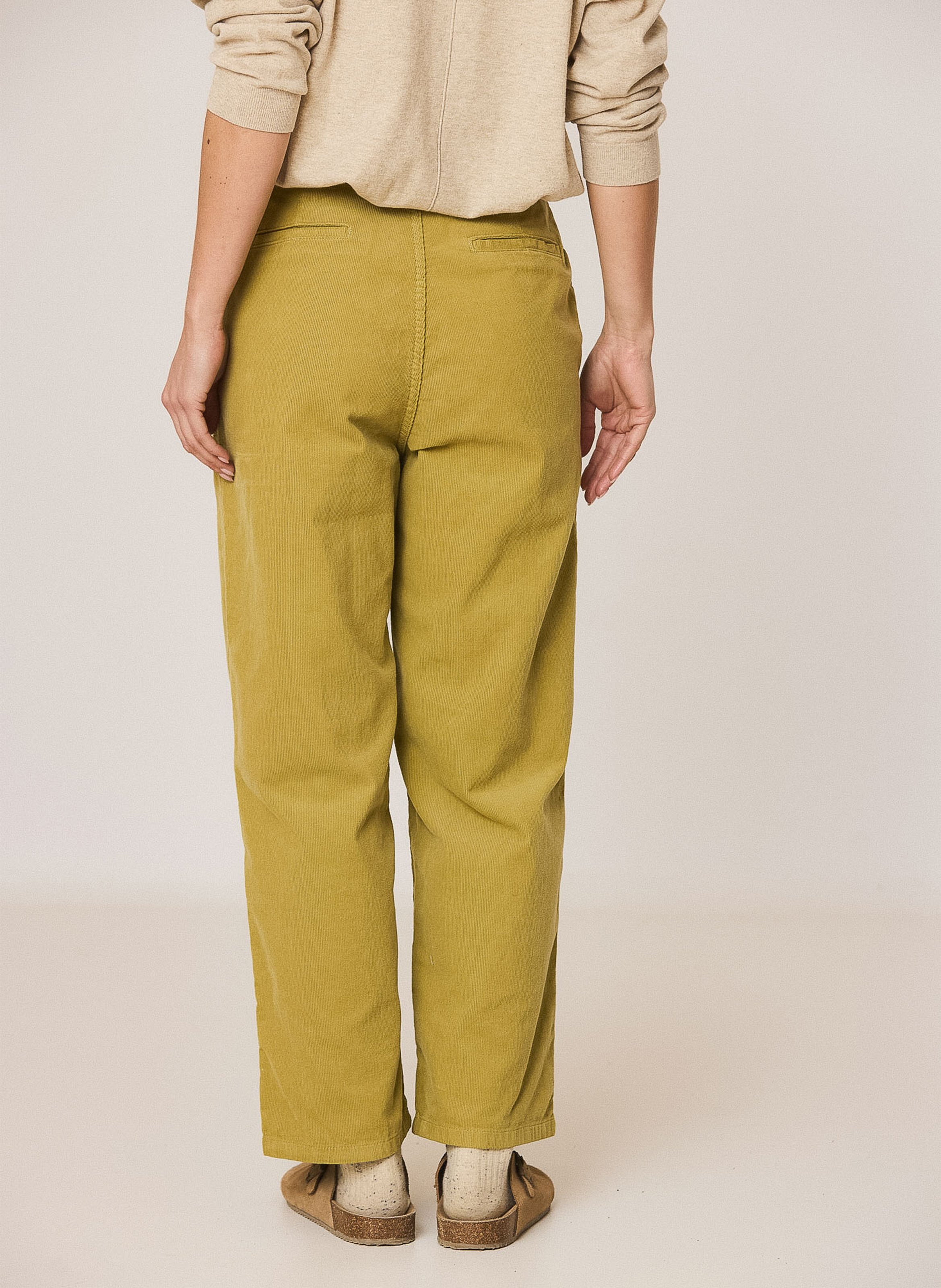 Wide-leg organic cotton pants INDI & COLD Green