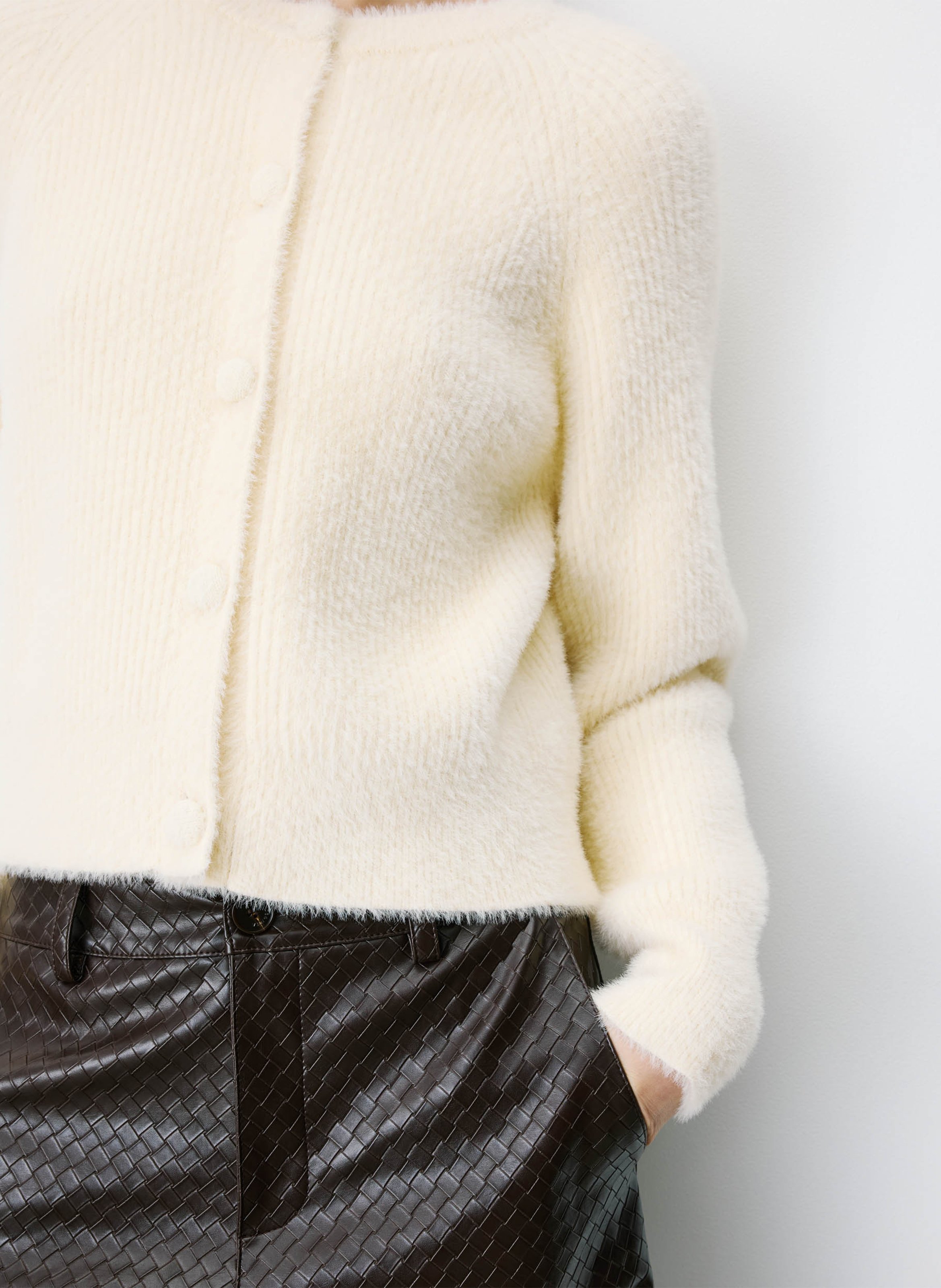 Cardigan droit col rond GRACE ET MILA Jaune