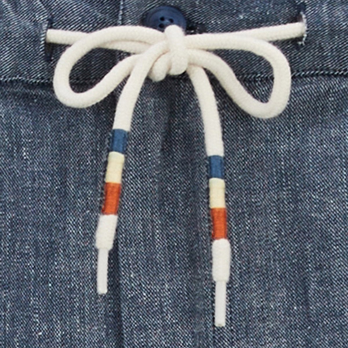 Pantalon en coton et lin taille élastiquée SERGE BLANCO Bleu