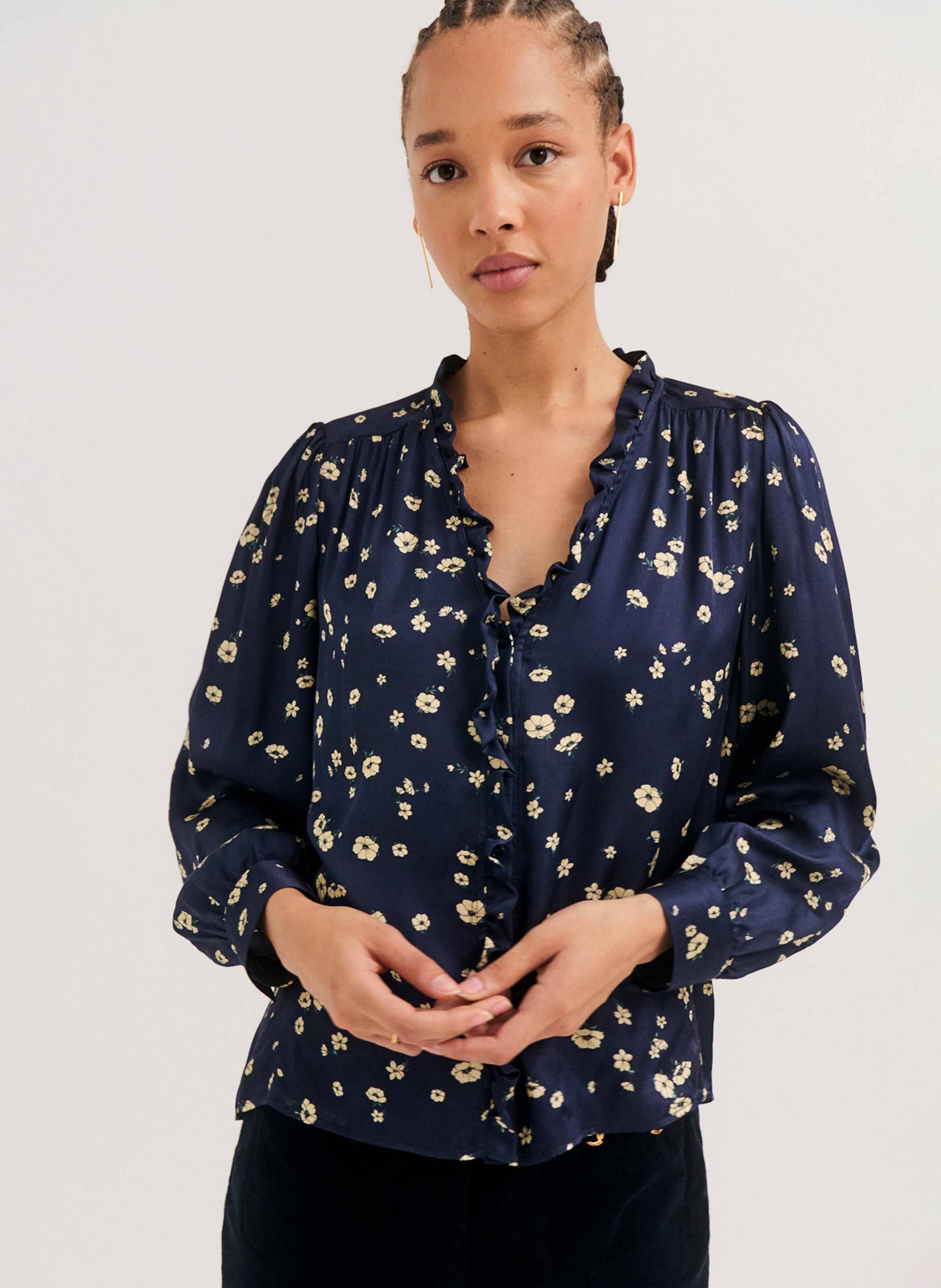 Chemise droite imprimée PABLO Bleu