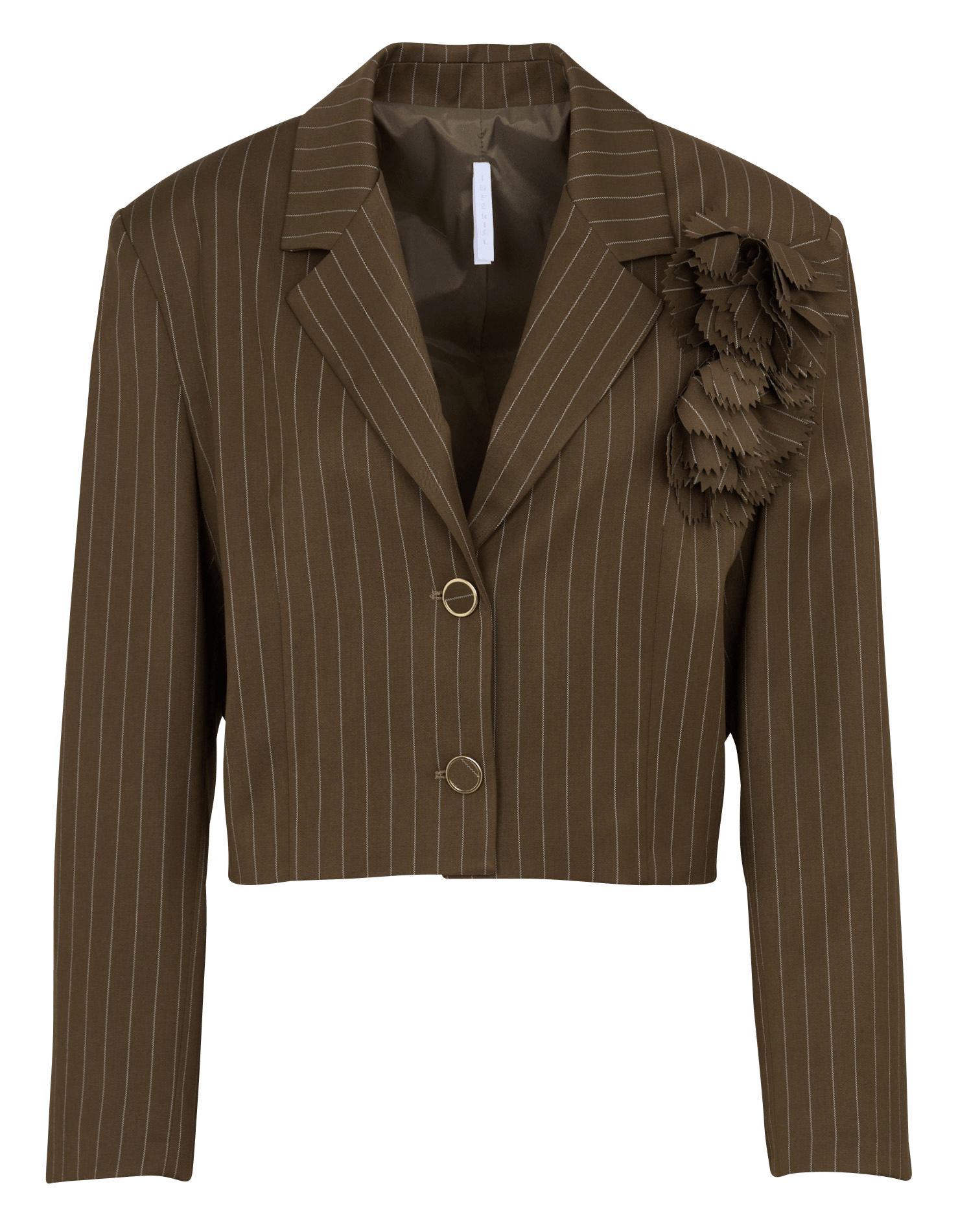 Blazer court rayé avec broches fleur IMPERIAL Vert