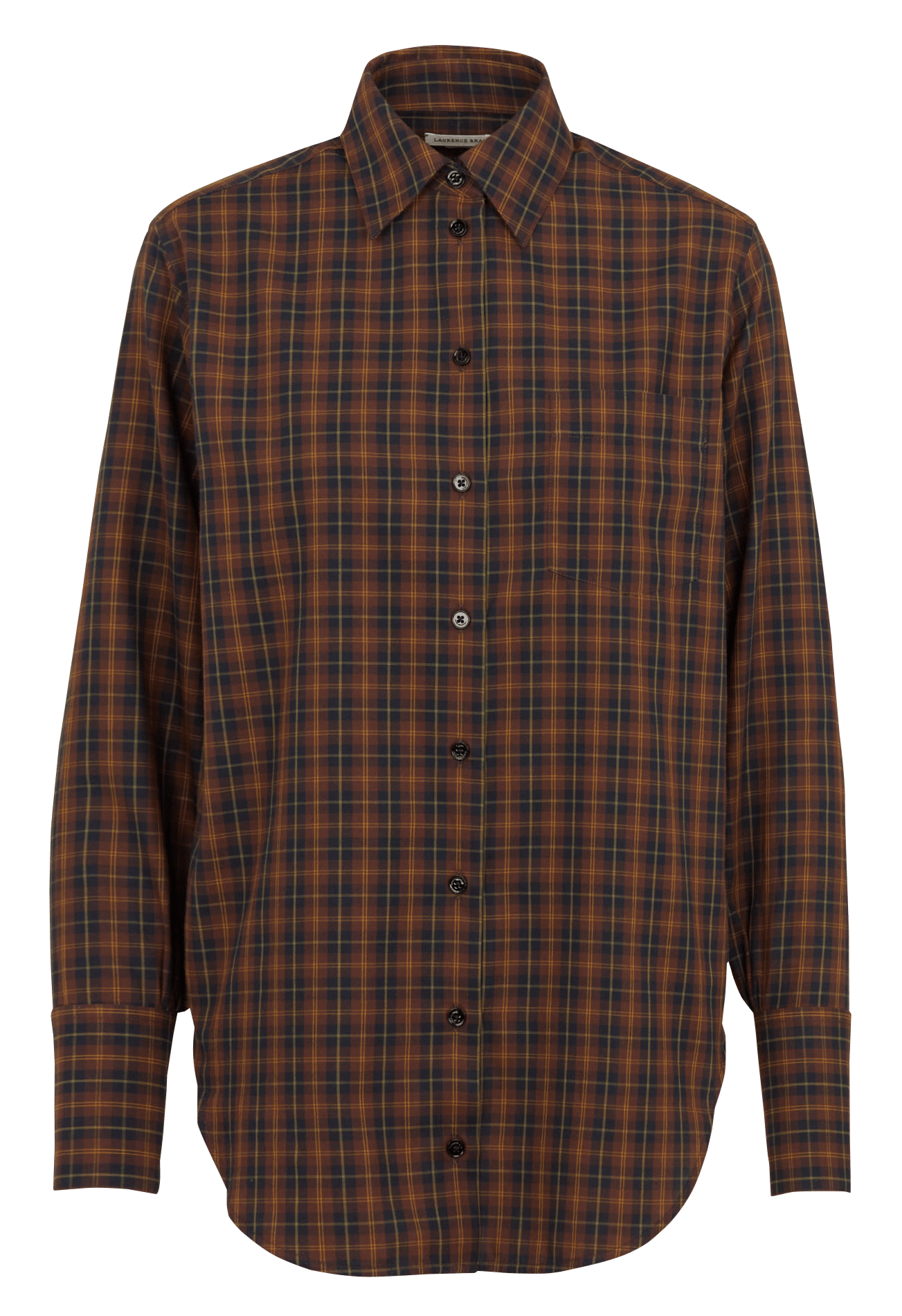 Chemise droite à carreaux en coton LAURENCE BRAS Marron