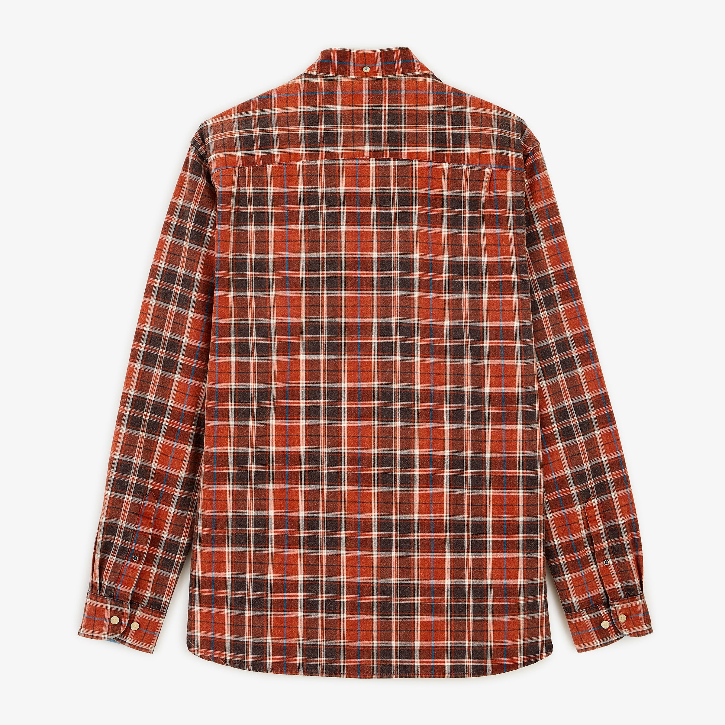 Red Medoc Checkered Long Sleeve Cotton Shirt SERGE BLANCO Red