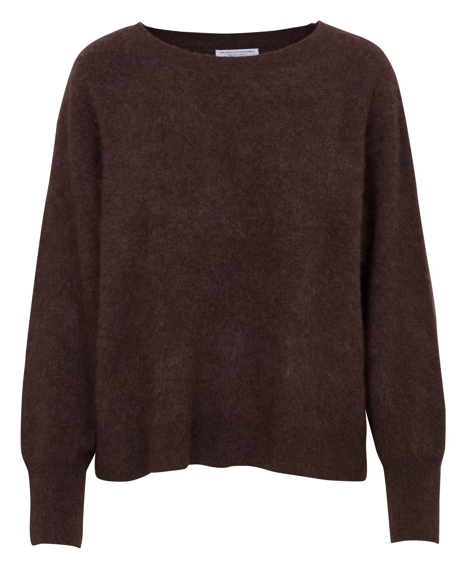 Weiter Pullover mit Bootsausschnitt aus Wolle und Kaschmir MAJESTIC FILATURES