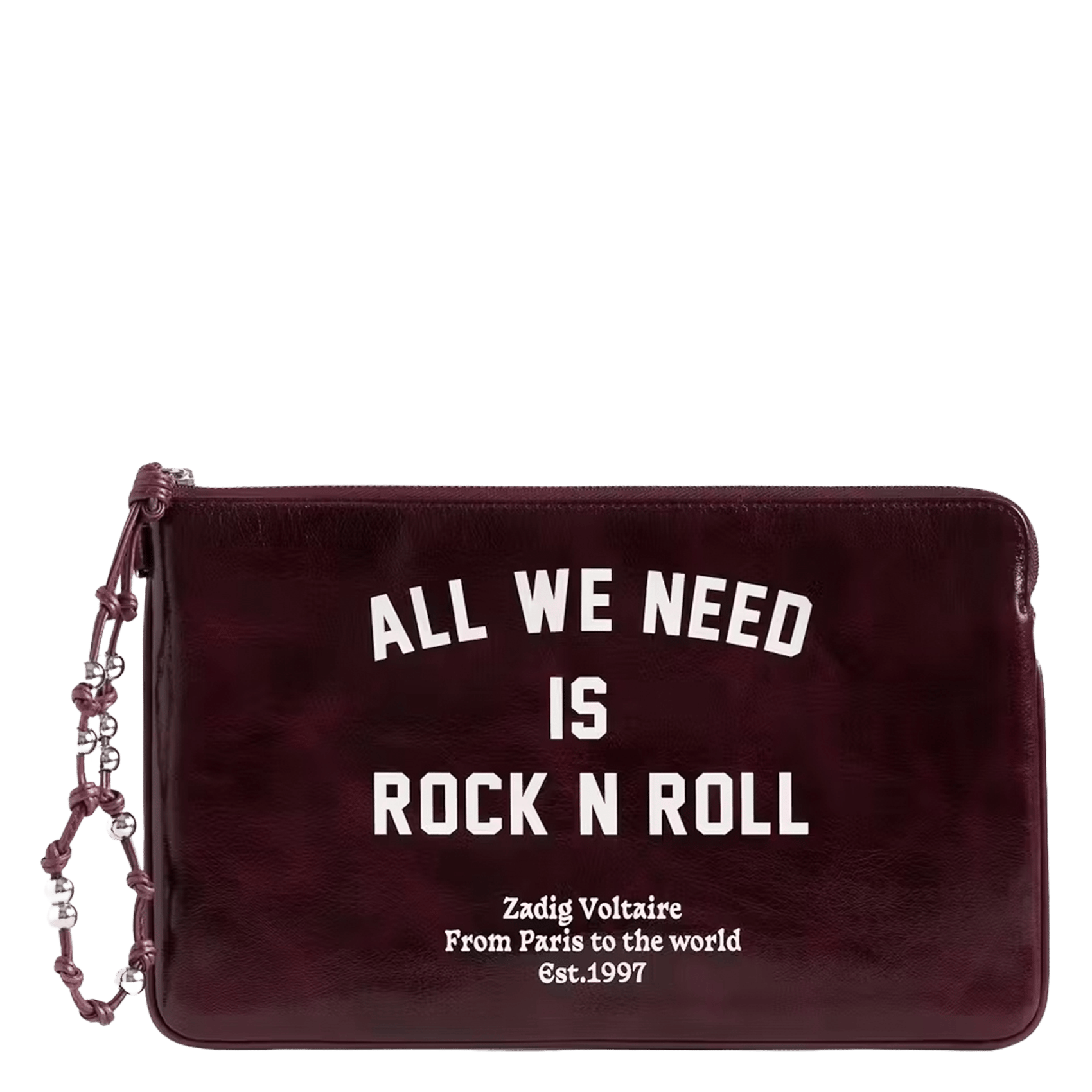 Pochette sérigraphié en cuir ZADIG&VOLTAIRE Violet
