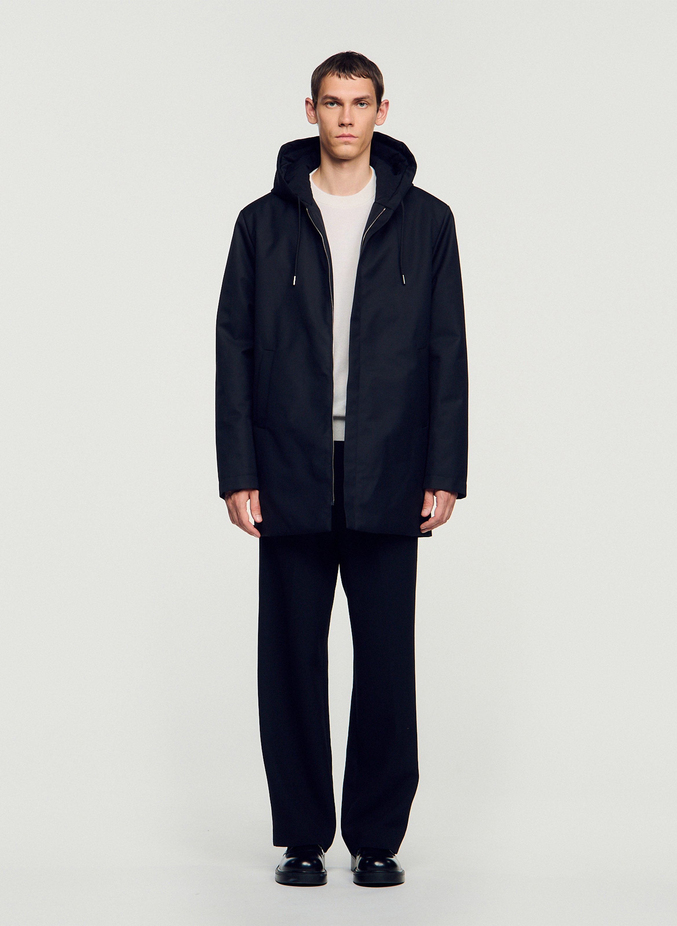 Parka à capuche SANDRO Noir