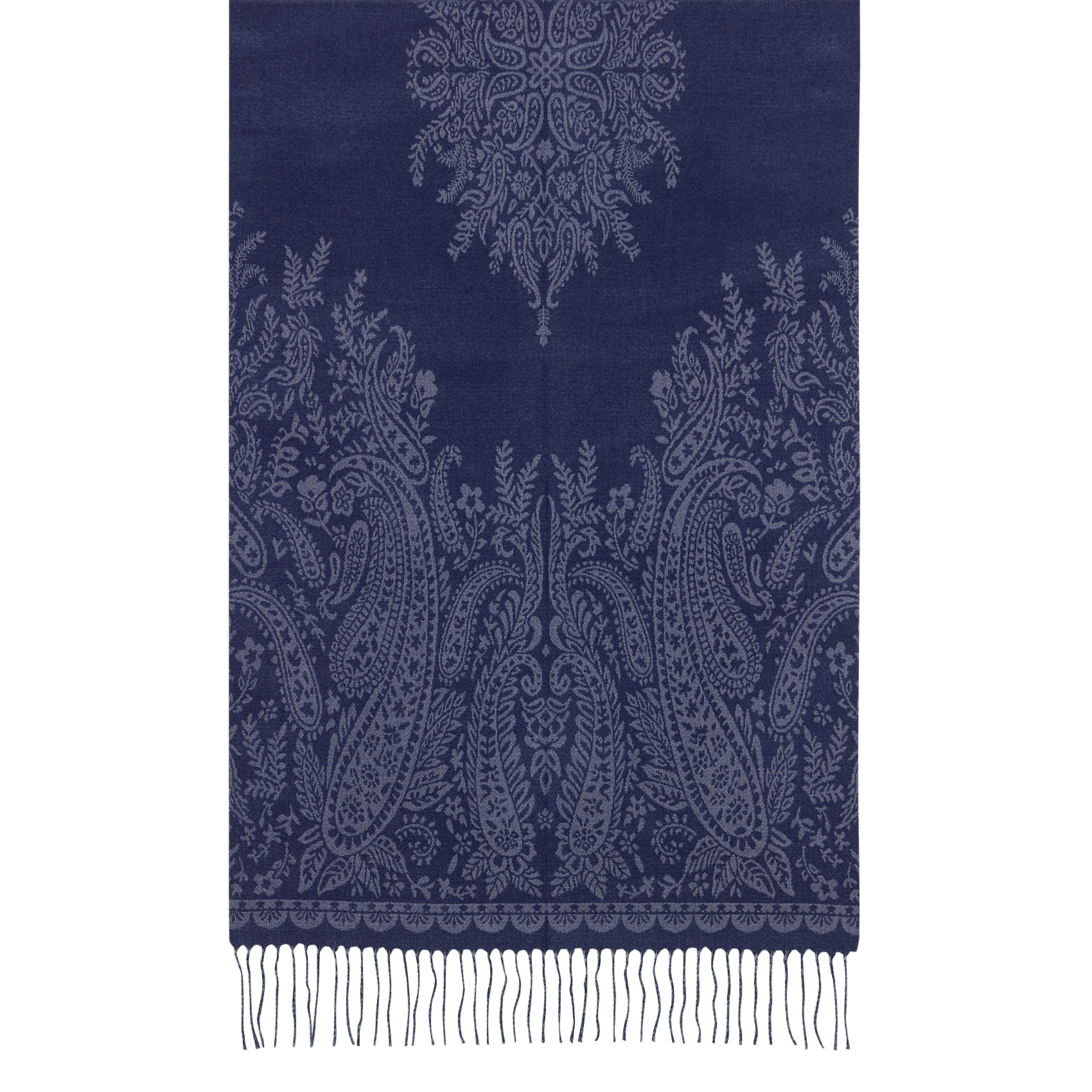 Écharpe franges à motif  LA PETITE ETOILE Bleu