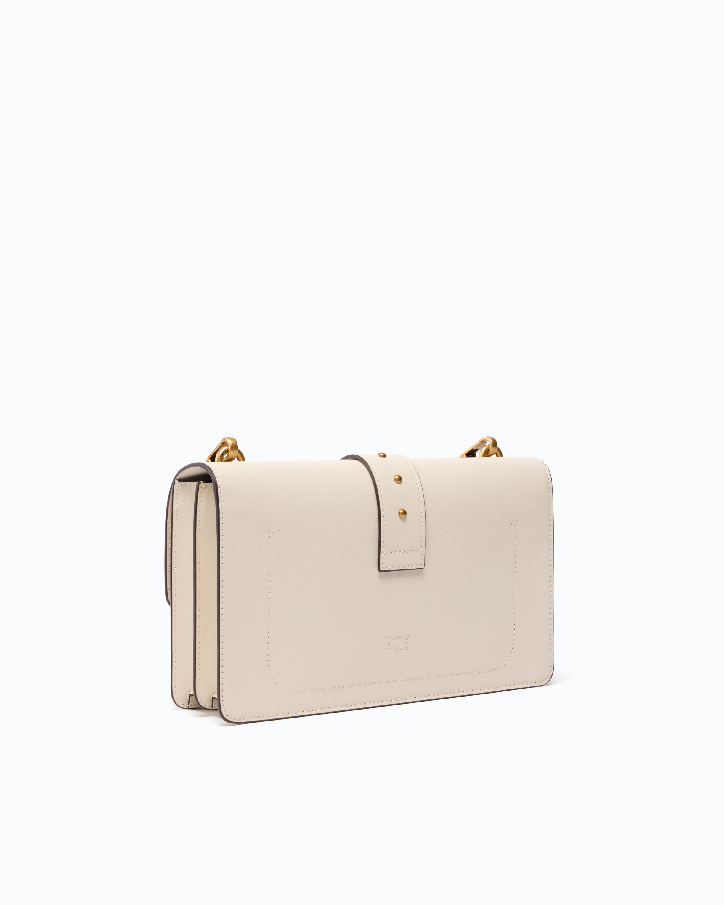 Sac à main moyen love bag one en cuir avec new buckle PINKO Blanc