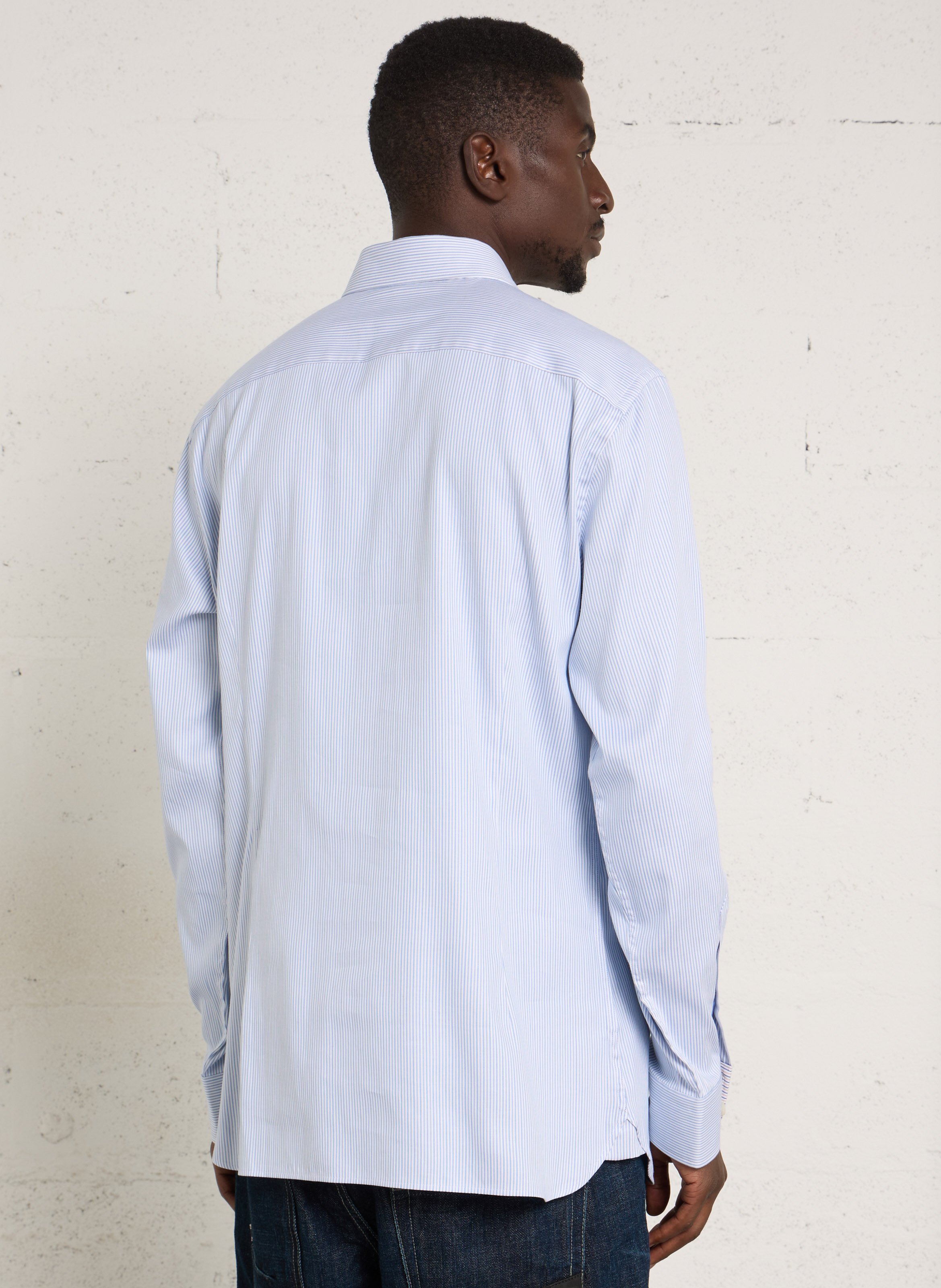 Chemise droite boutonnée à rayures HACKETT Bleu