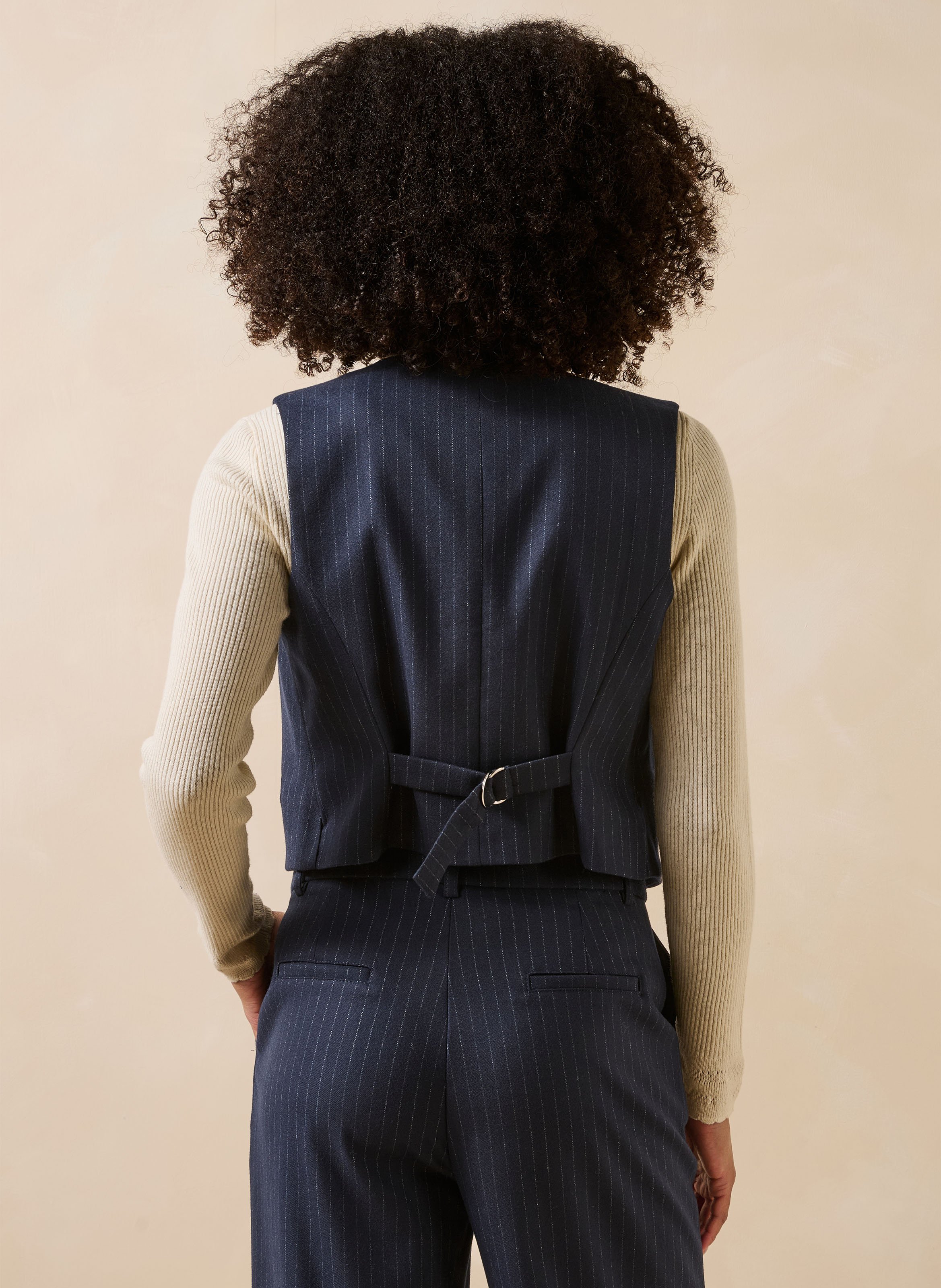 Gilet sans manches à rayures  LA FEE MARABOUTEE Bleu
