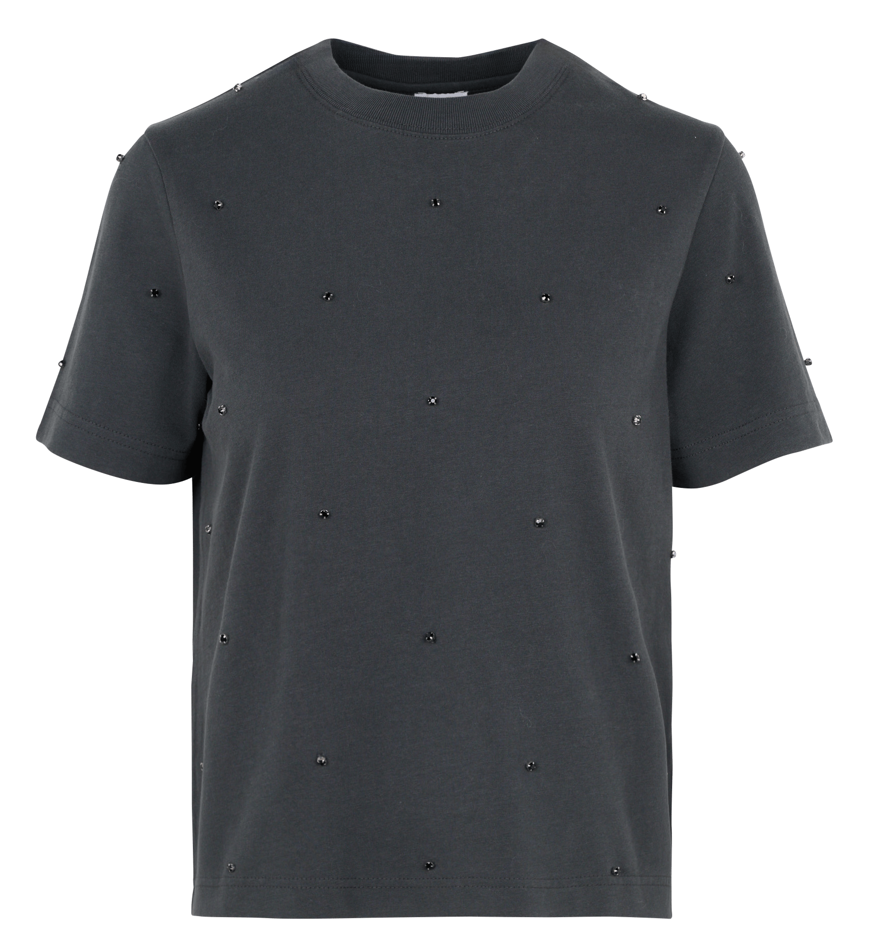 Weit geschnittenes T-Shirt aus Baumwolle mit Rundhalsausschnitt und Strasssteinen IKKS Grau