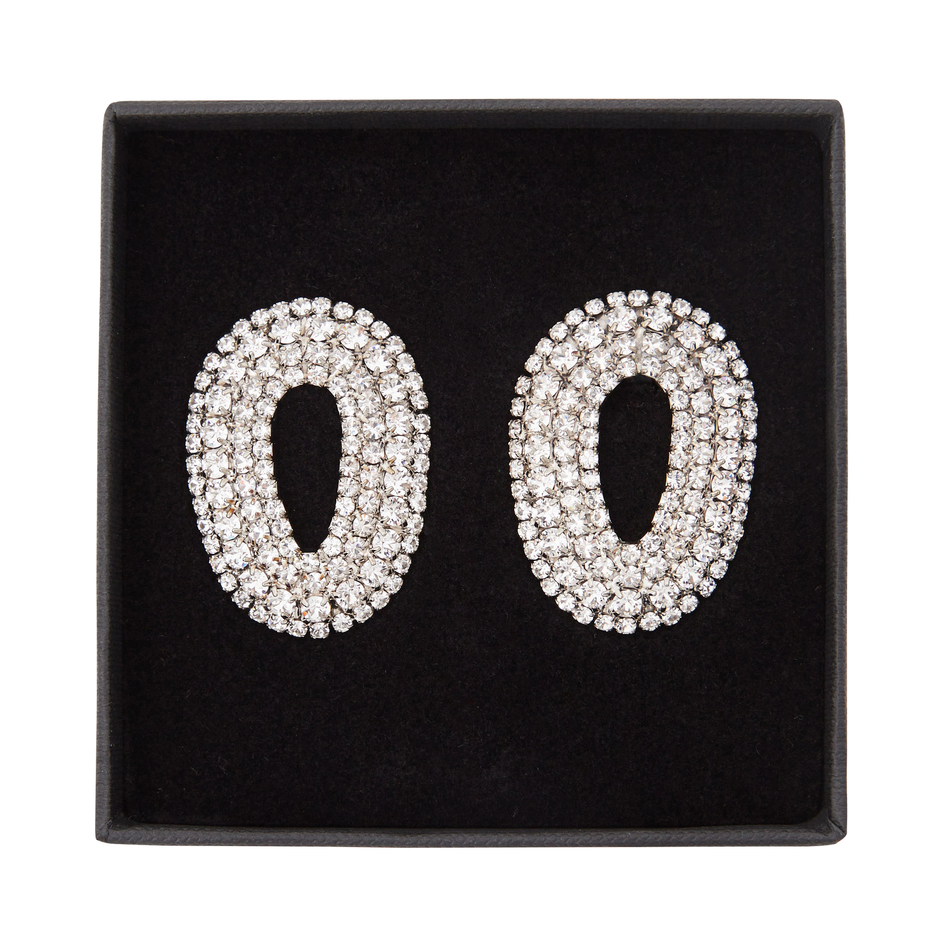 Boucles d'oreilles ovales à clips HELENE ZUBELDIA Blanc