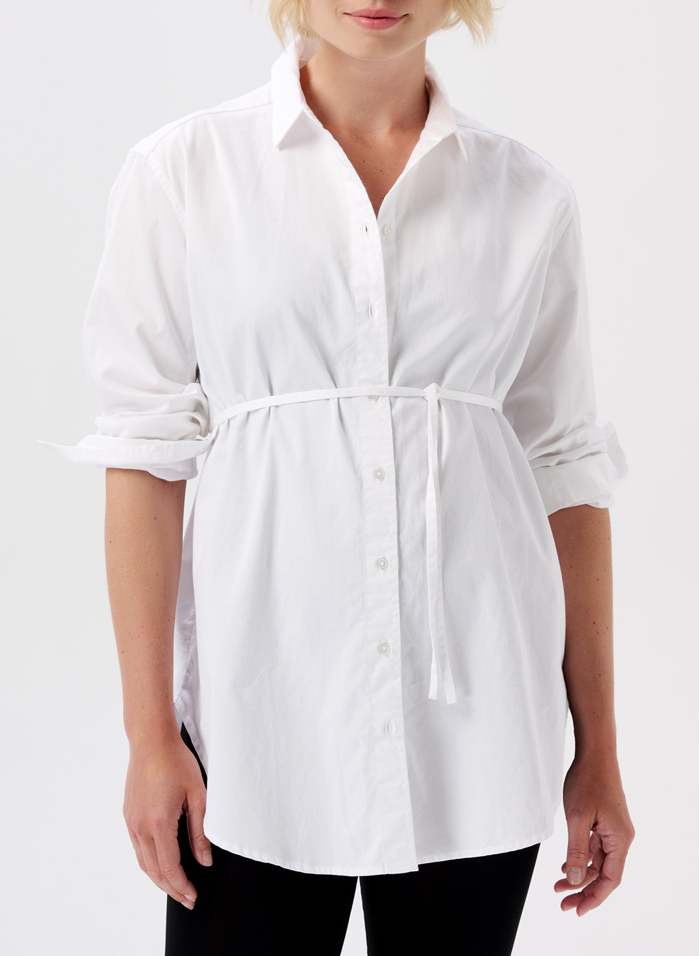 Cotton shirt with classic collar NOPPIES White