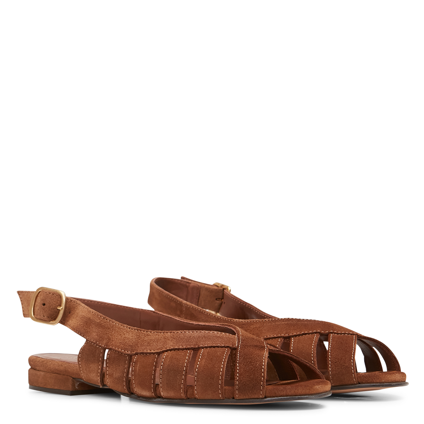 Platte, leren sandalen ANONYMOUS COPENHAGEN Bruin
