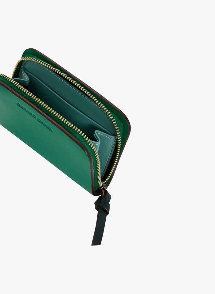 Porte Monnaie En Cuir Green Watergreen Vert Gerard Darel Femme