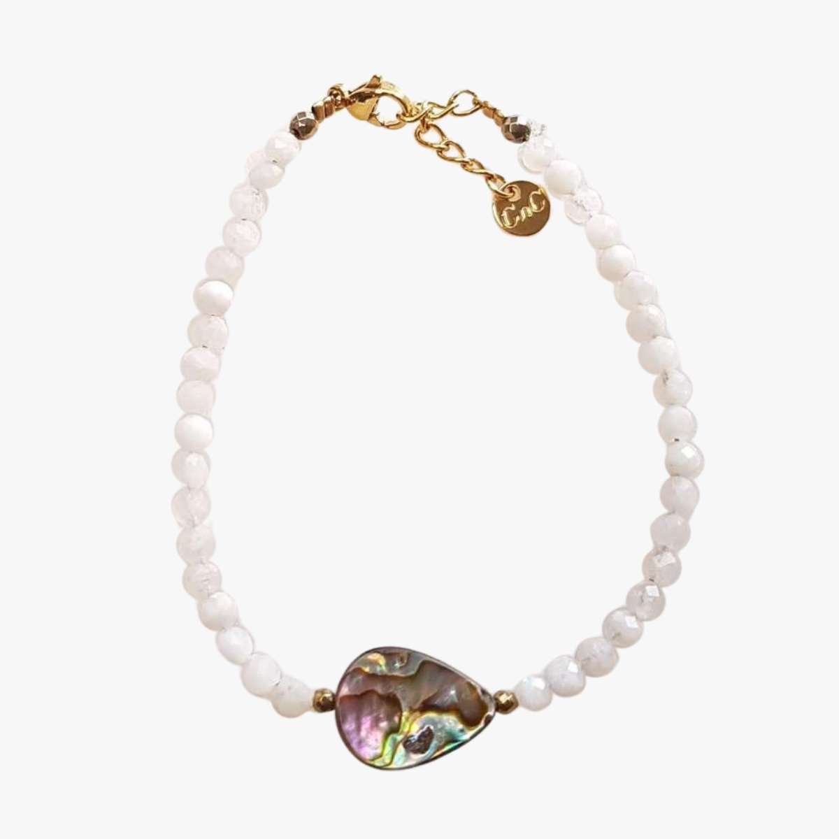 Abalone mother-of-pearl and moonstone bracelet GINANDGER White