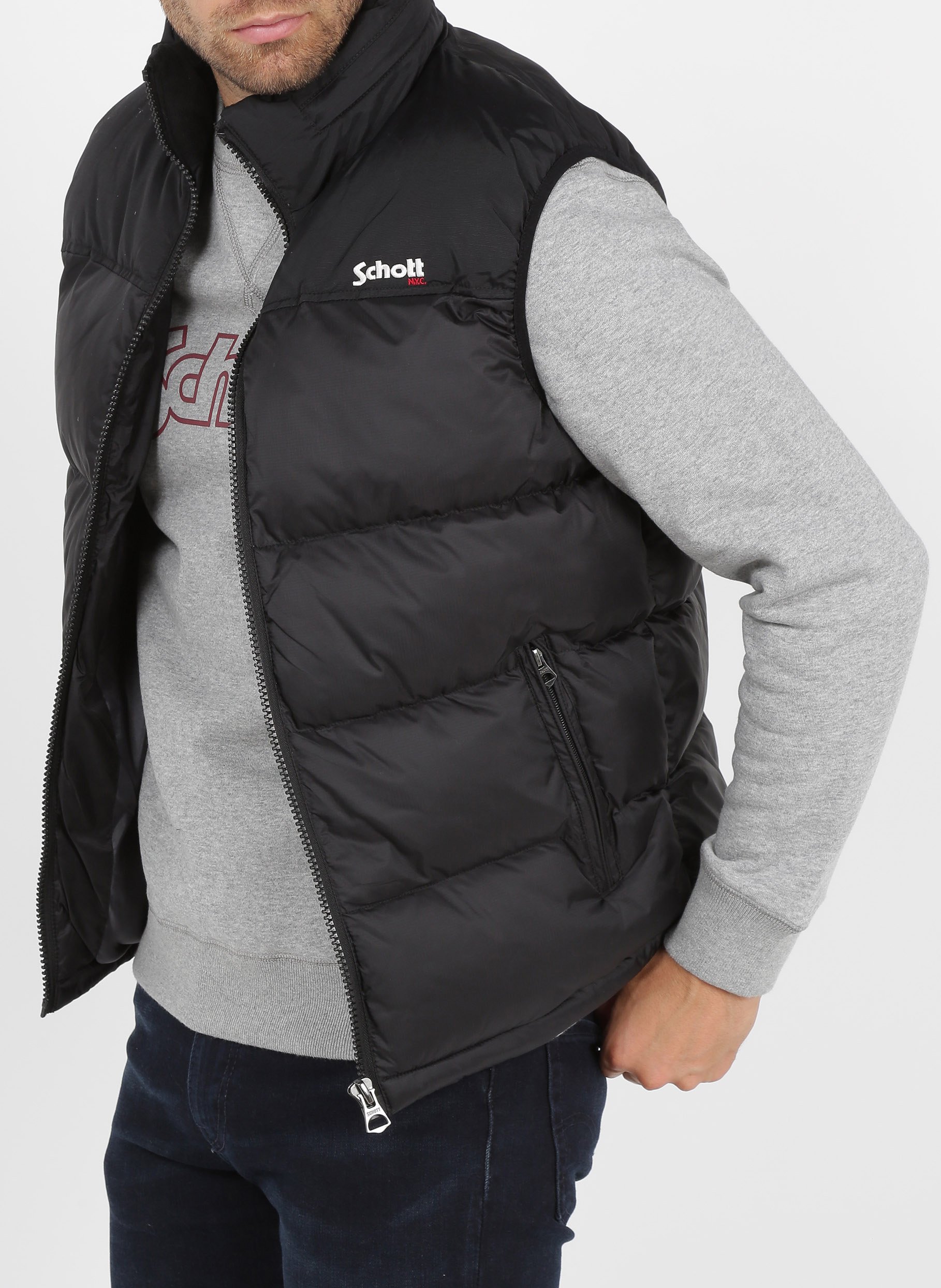 Padded zip-up vest SCHOTT