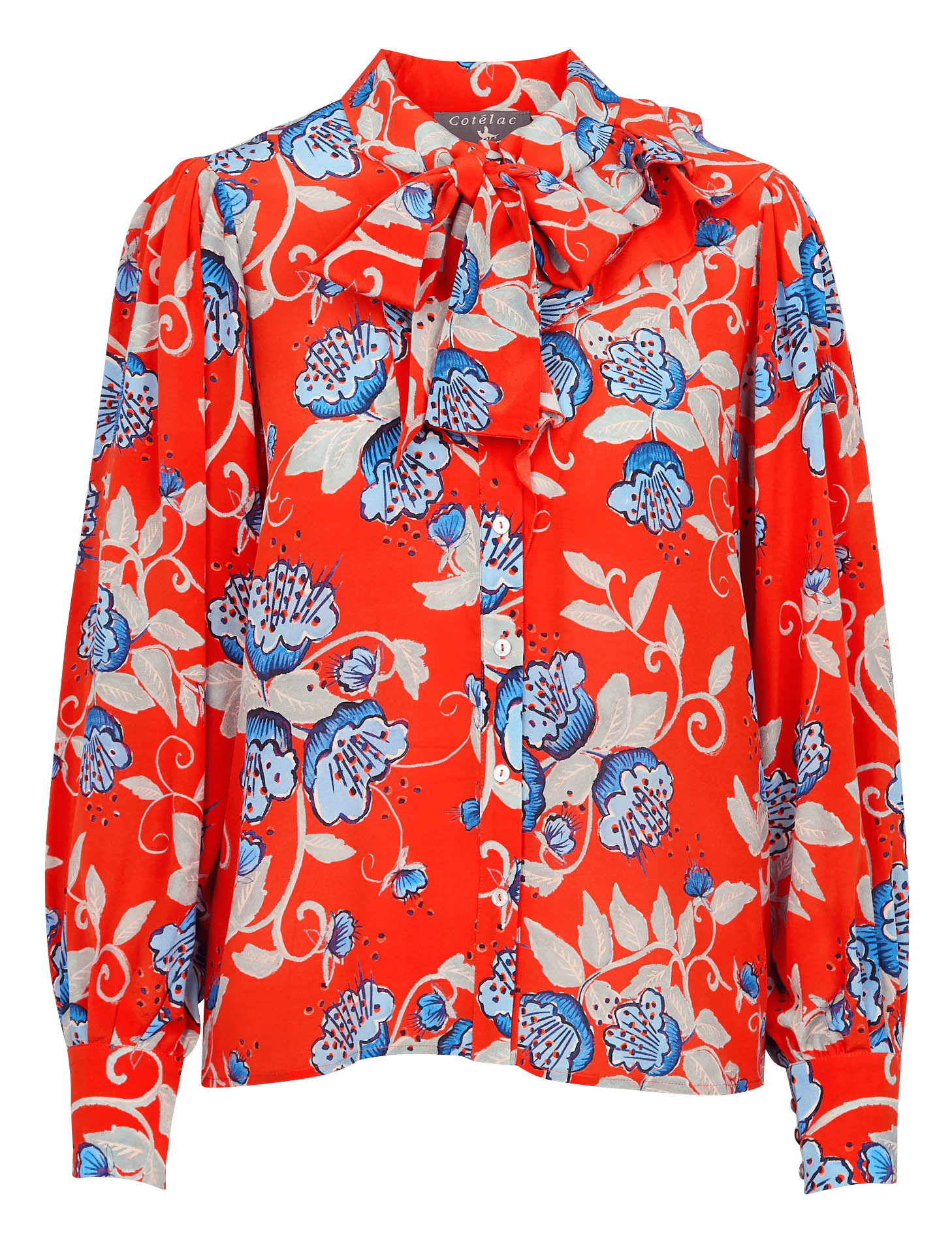 Shirt With Lavalliere Buckle And Front Pockets In Silk Acetate main image 0