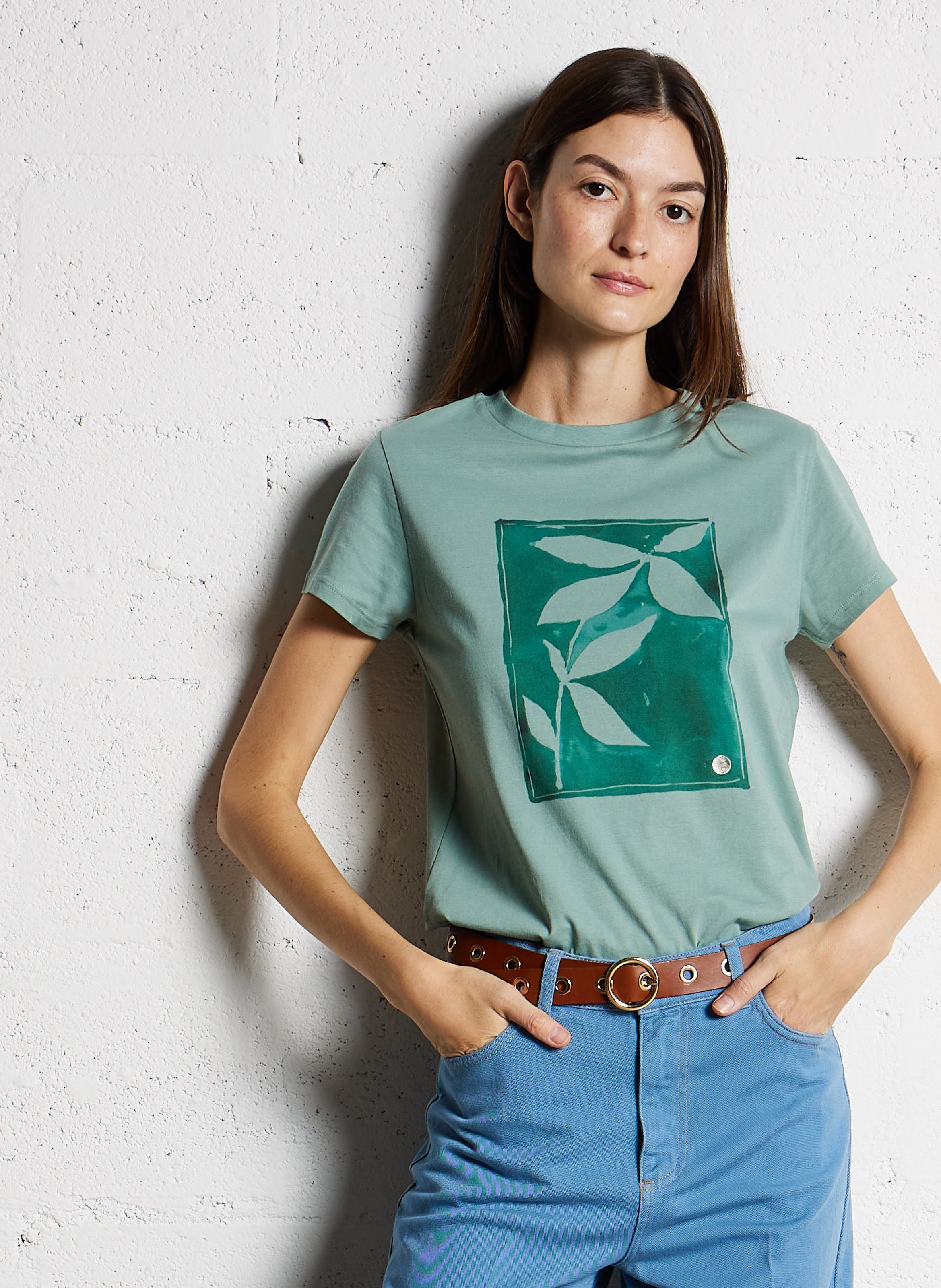 Ceinture en cuir PIECES Marron