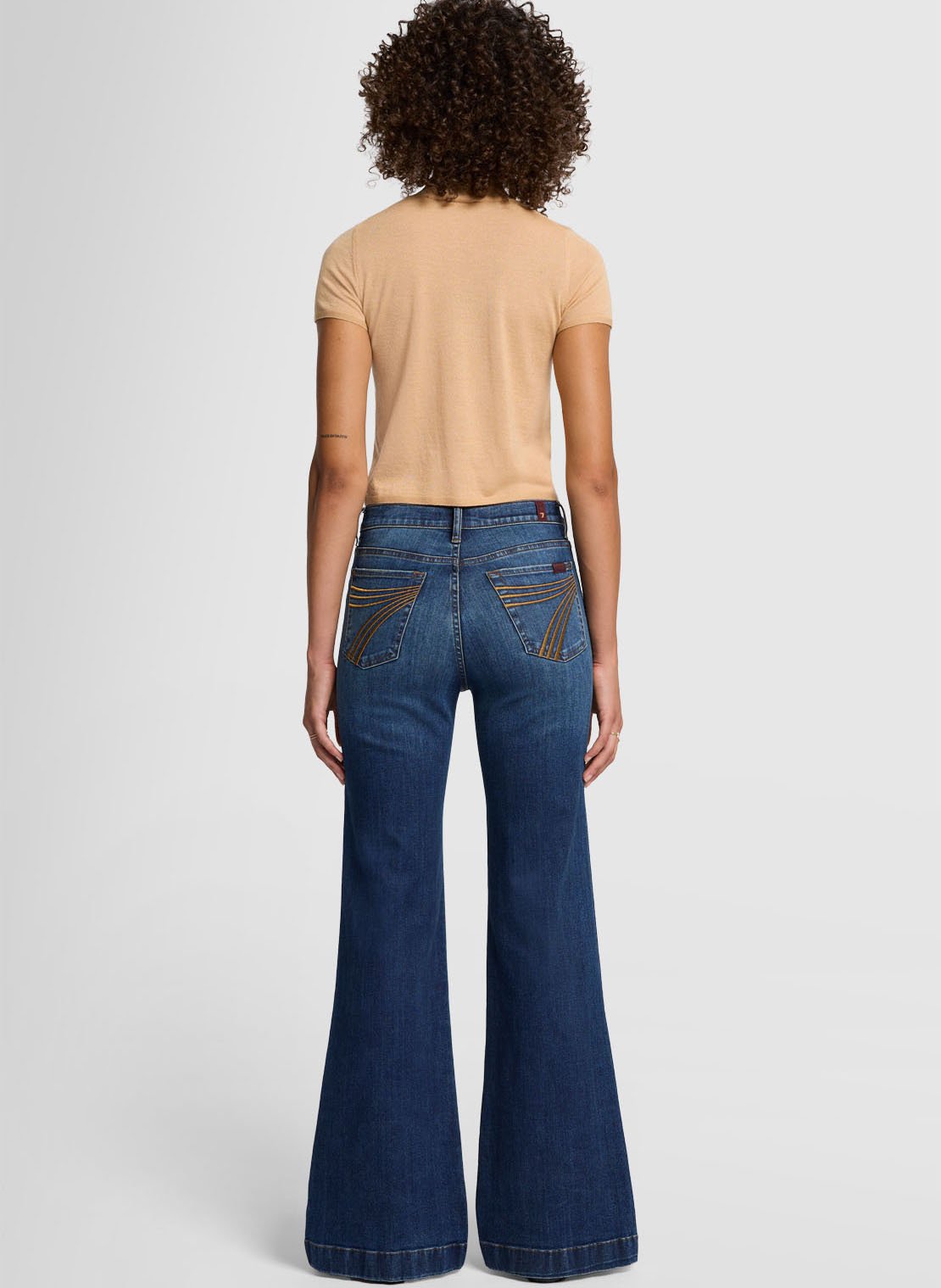Cotton-blend bell bottom jeans 7 FOR ALL MANKIND Blue