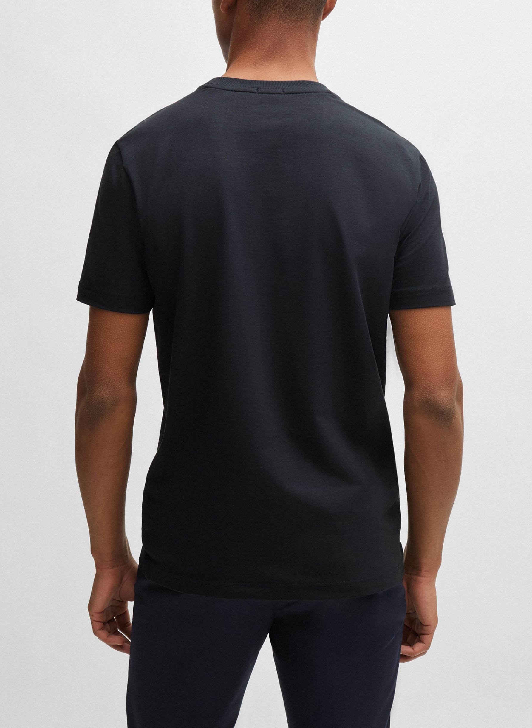 Basic cotton-mix T-shirt BOSS Blue