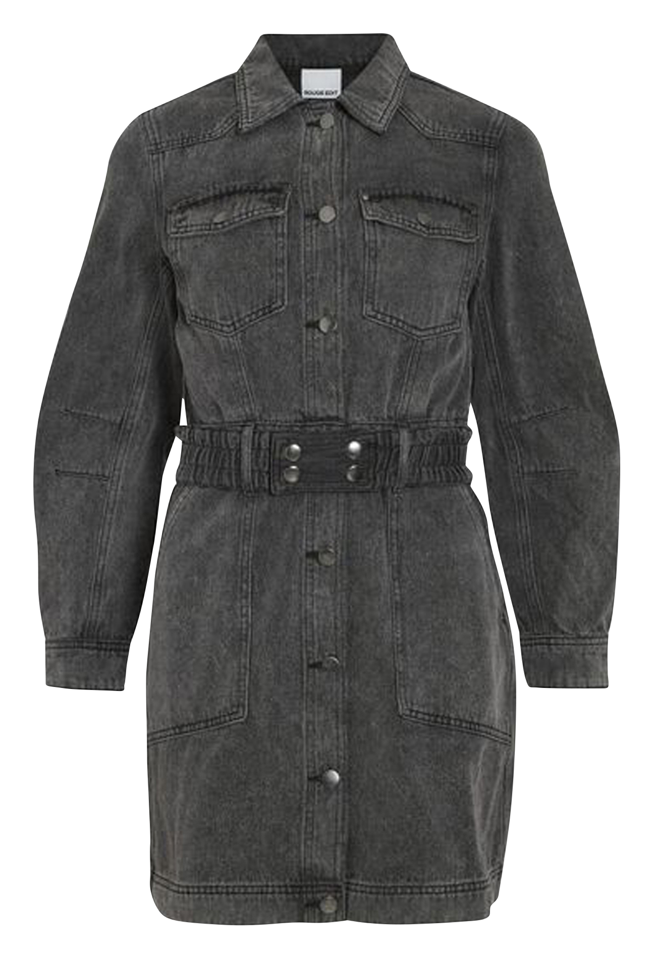 Short cotton-blend dress ROUGE EDIT Grey