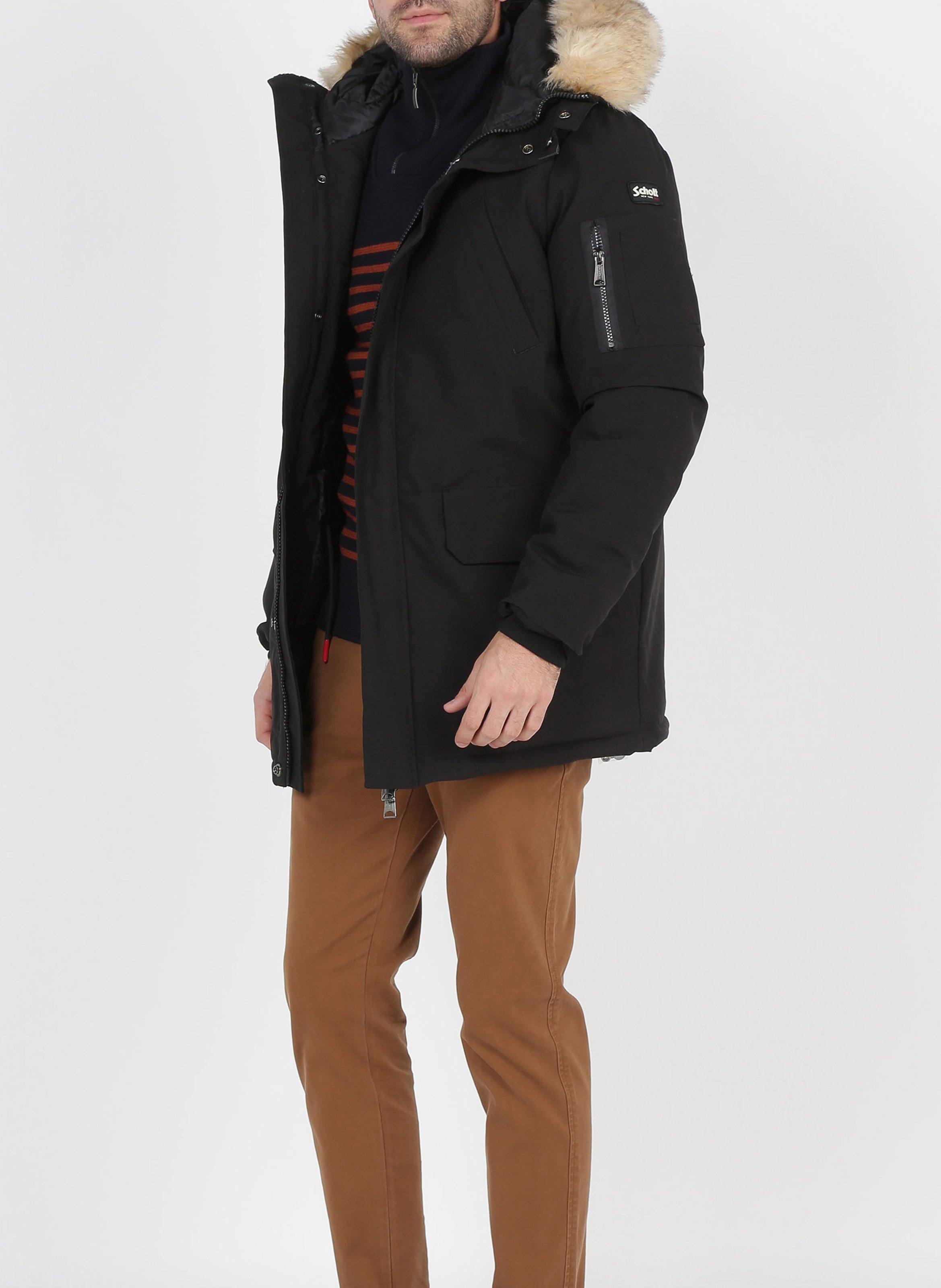 Long hooded parka SCHOTT Black