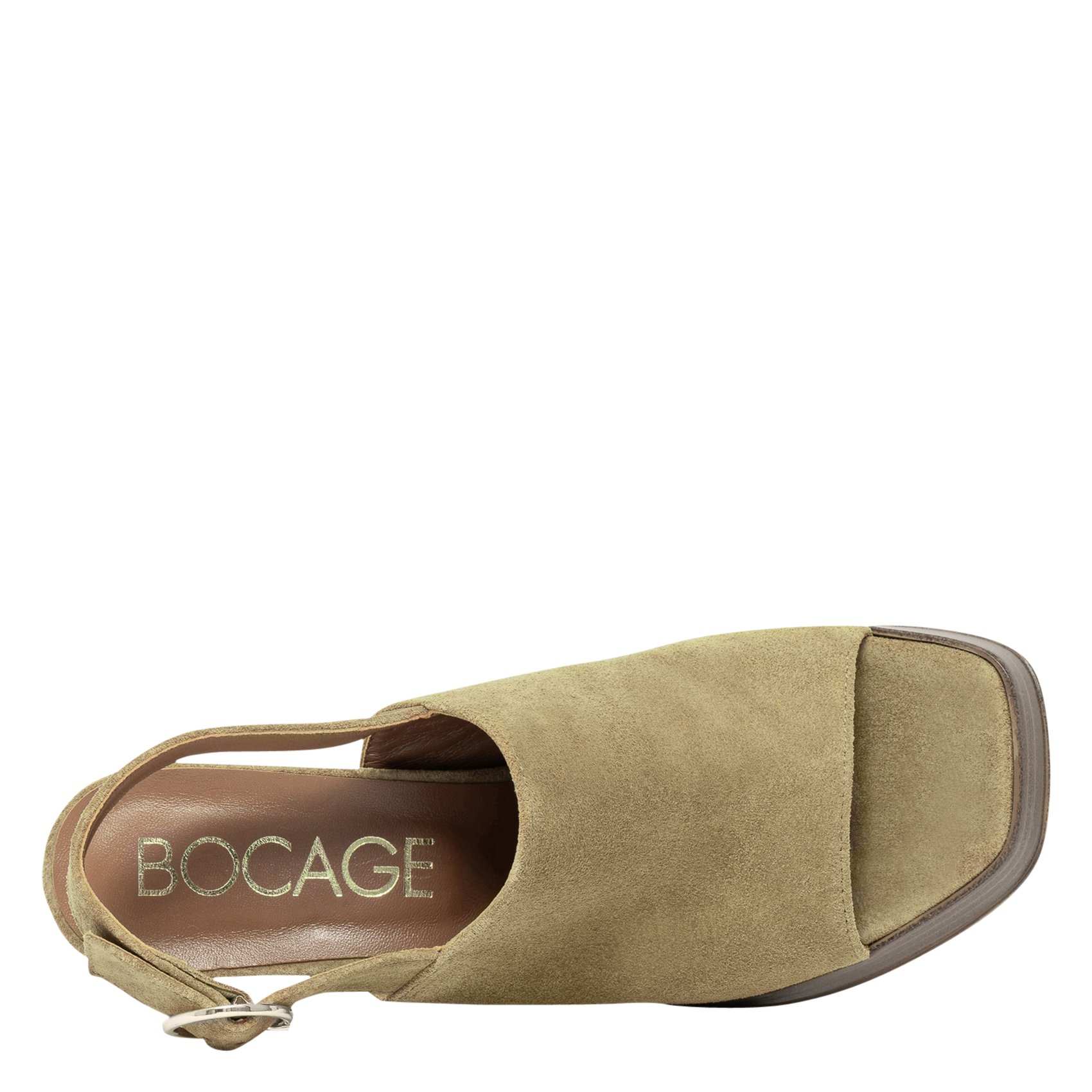 Hoge plateau sandalen van suède leer BOCAGE Bruin