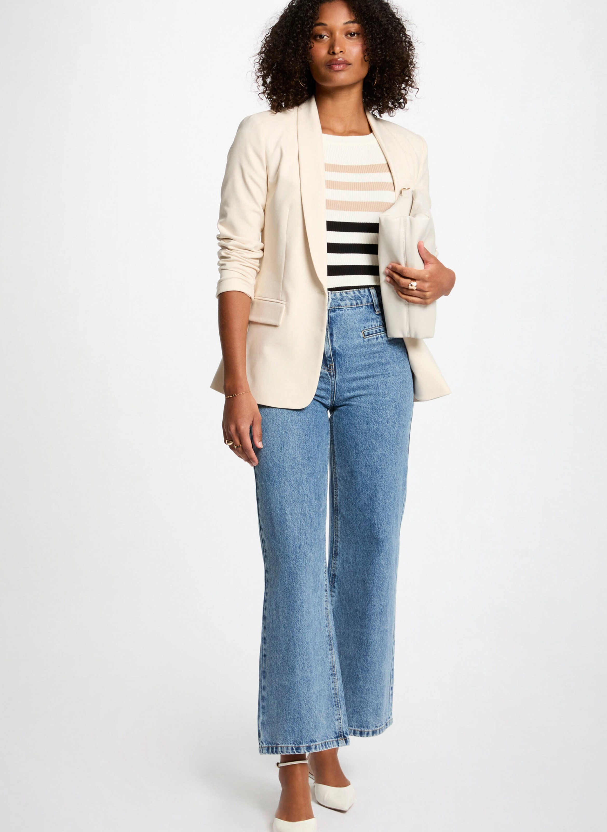 Veste de tailleur en coton mélangé | Beige MORGAN Femme