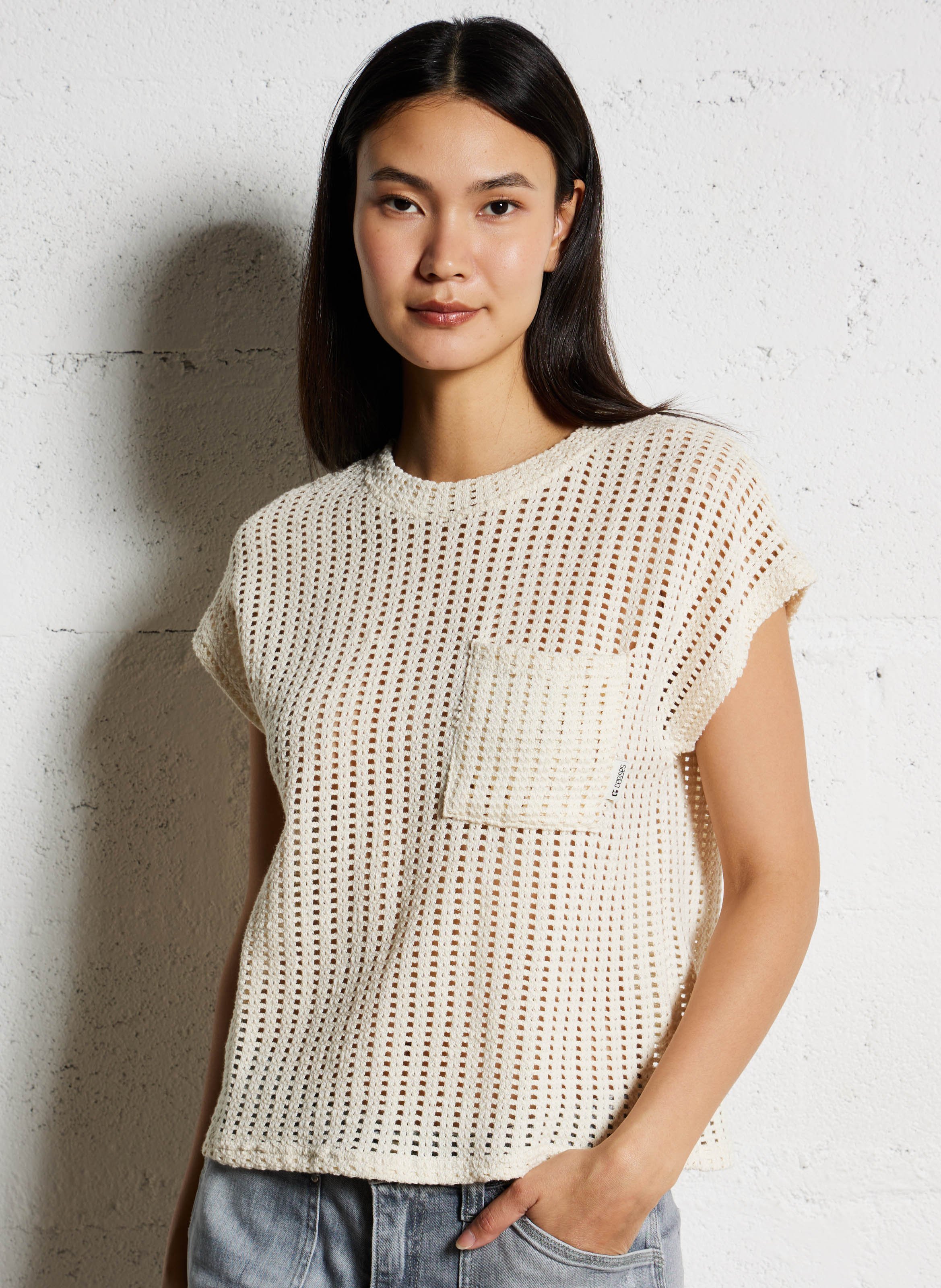 Oversized round-neck cotton T-shirt LE TEMPS DES CERISES White