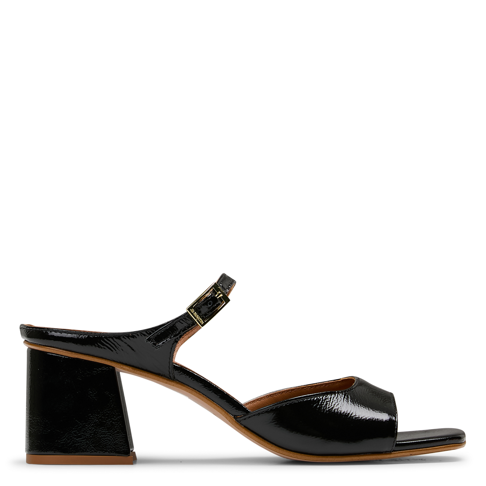 Mules à talons en cuir vernis JB MARTIN Noir