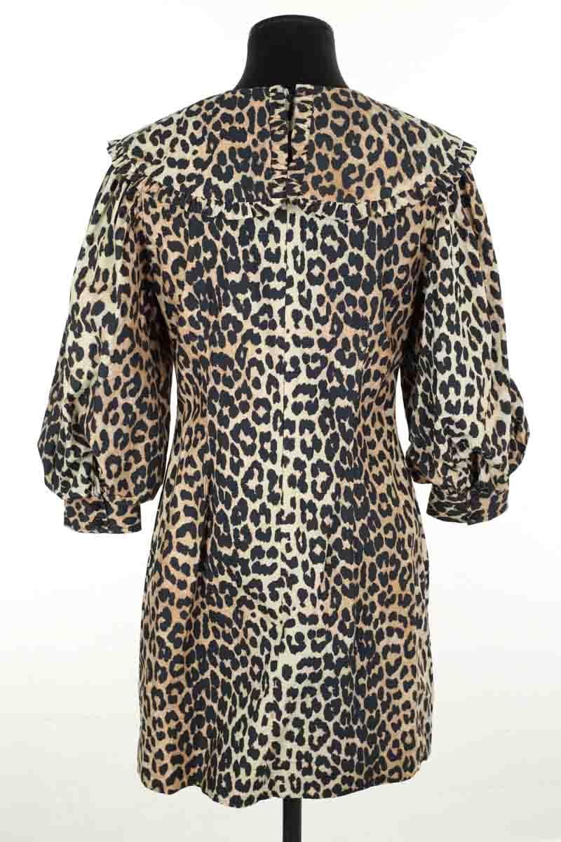 Cotton dress GANNI - Seconde Main Beige