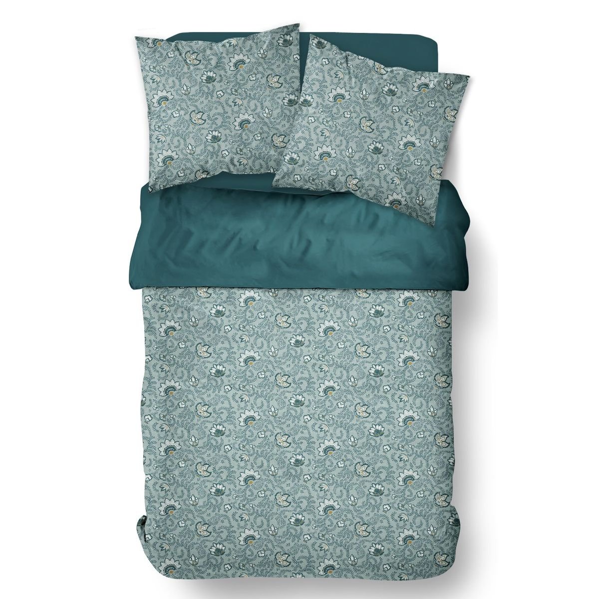 Printed cotton bed set TODAY LINGE DE MAISON Green