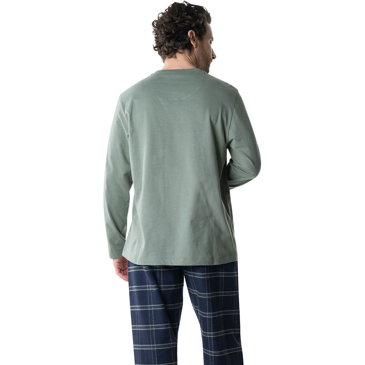 Men's long pajamas jersey/flannel eminence EMINENCE Green