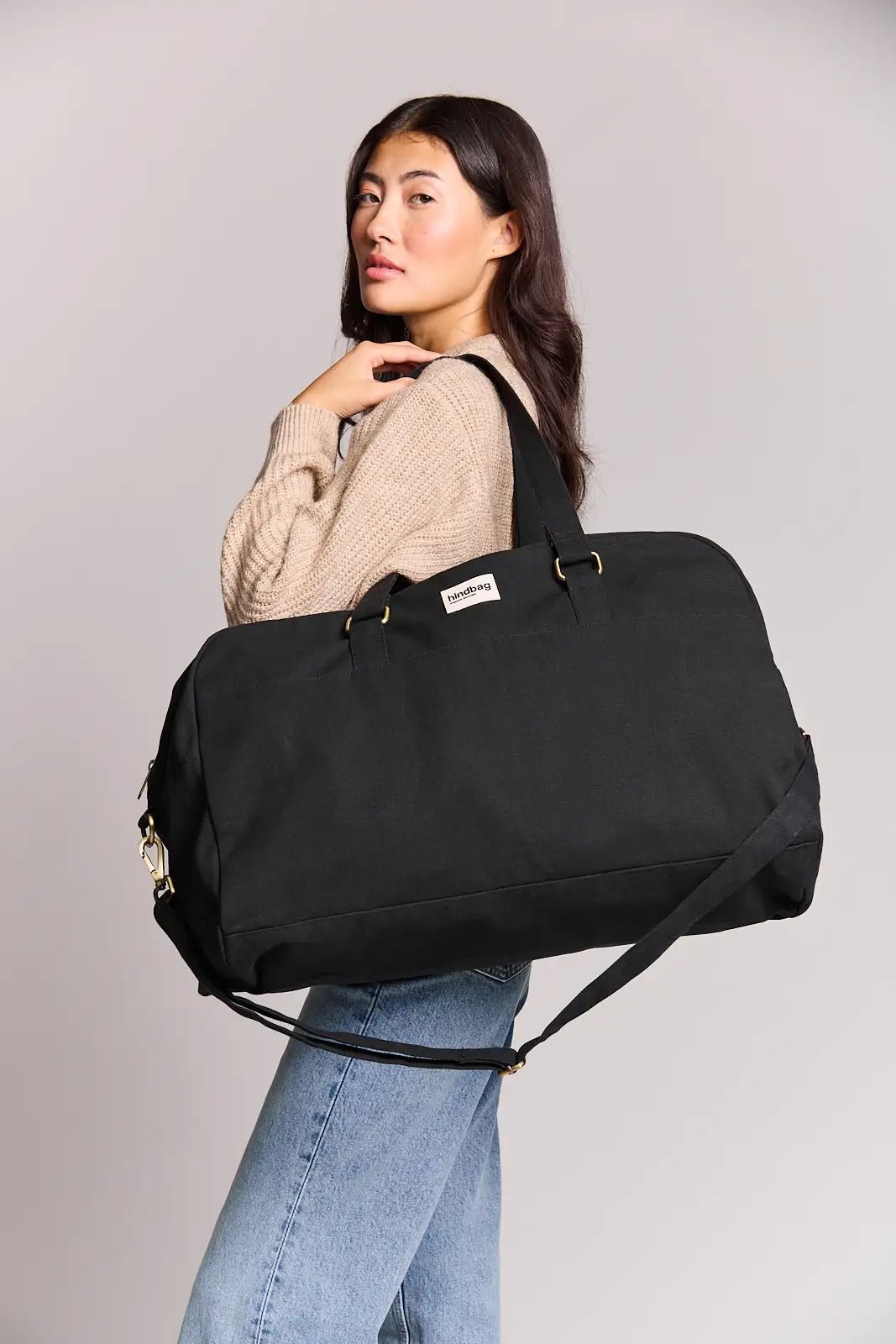 Cotton travel bag HINDBAG Black