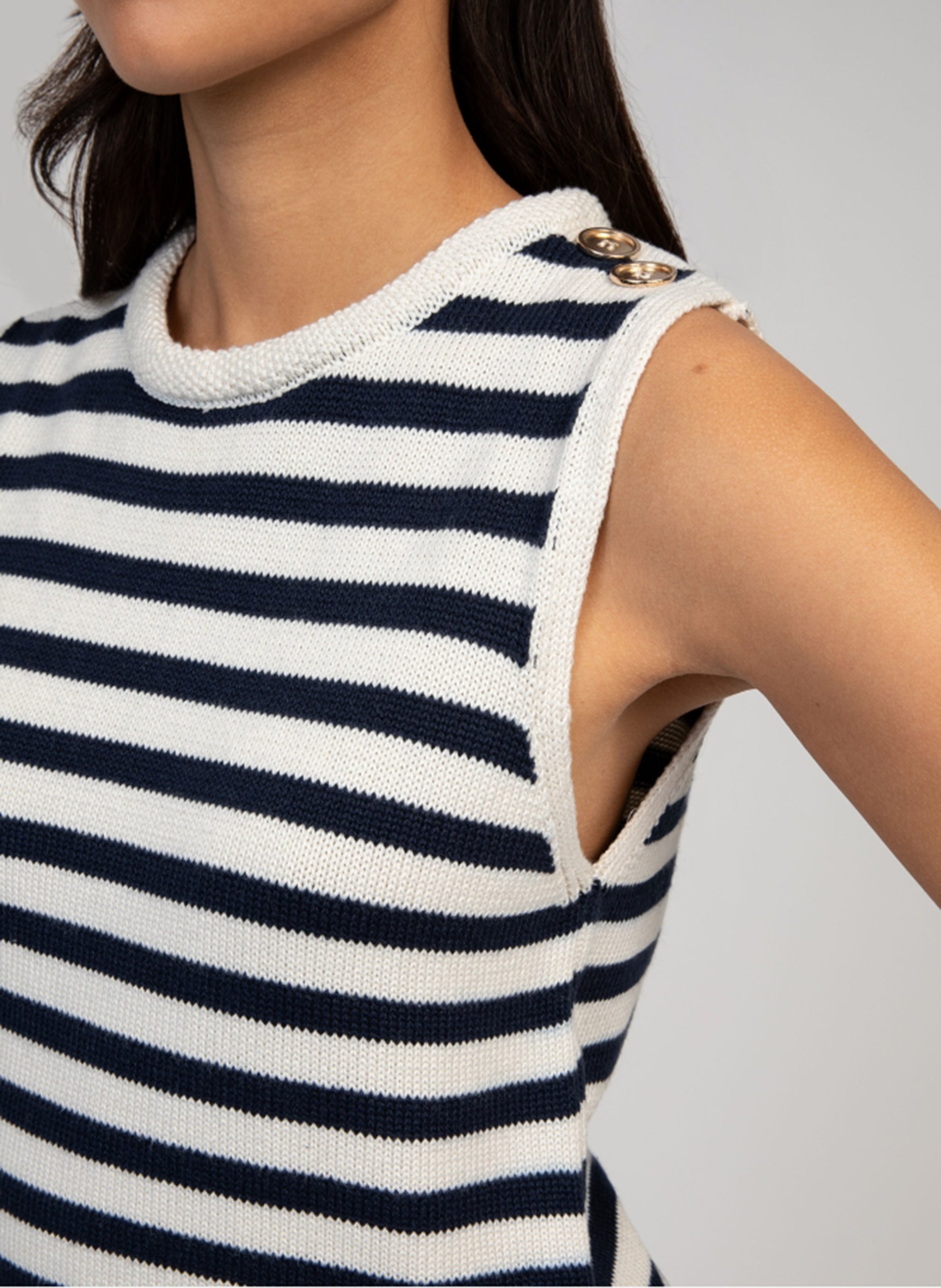 Striped straight tank top AN'GE Blue
