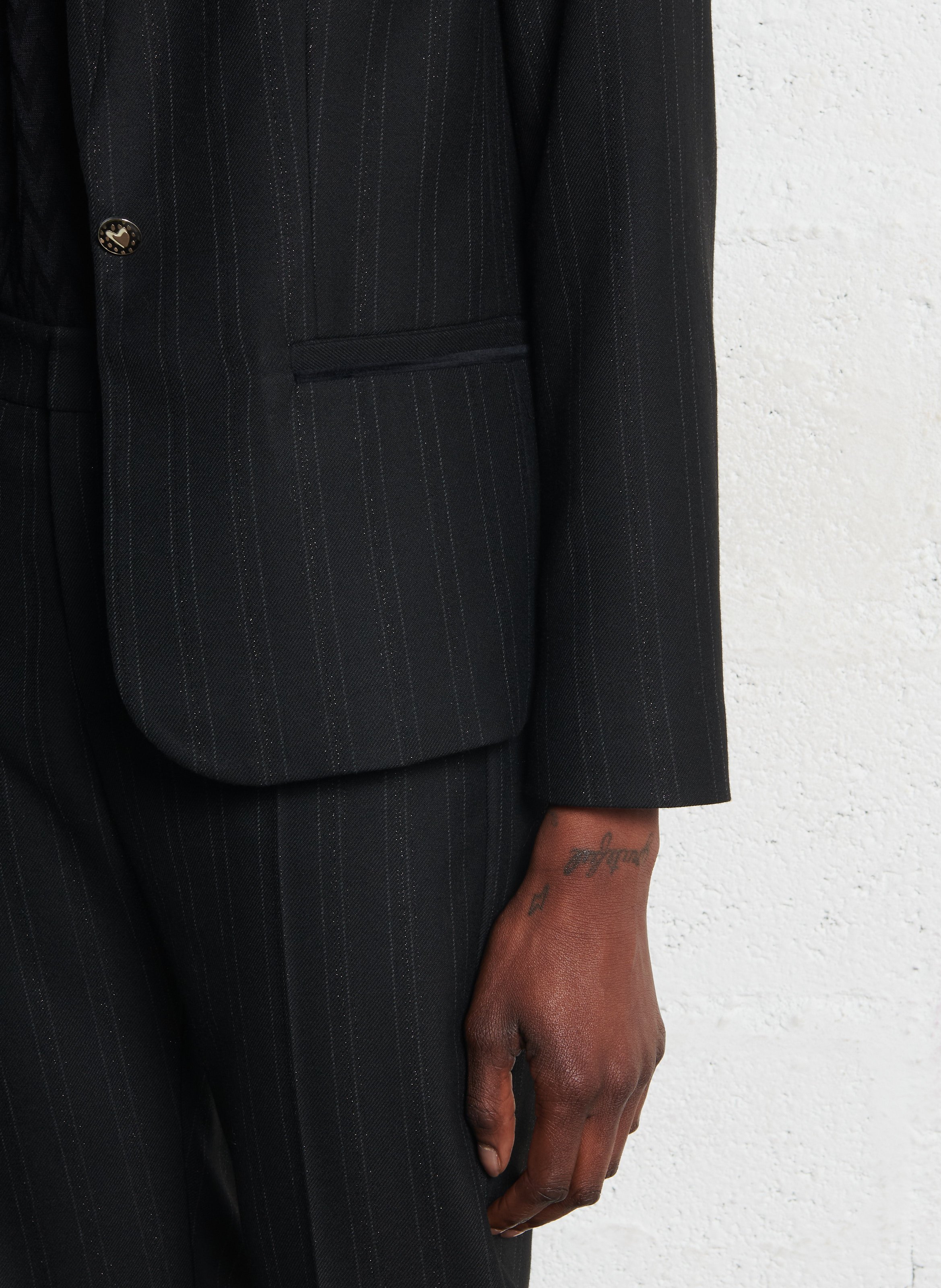 Striped suit jacket I CODE Black