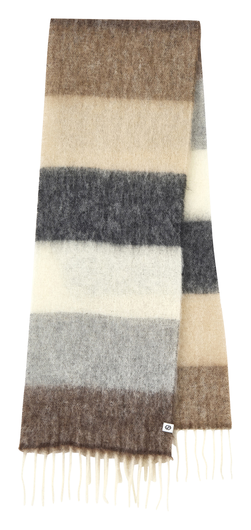 Gestreifter Schal aus Wollmix BECKSONDERGAARD Braun