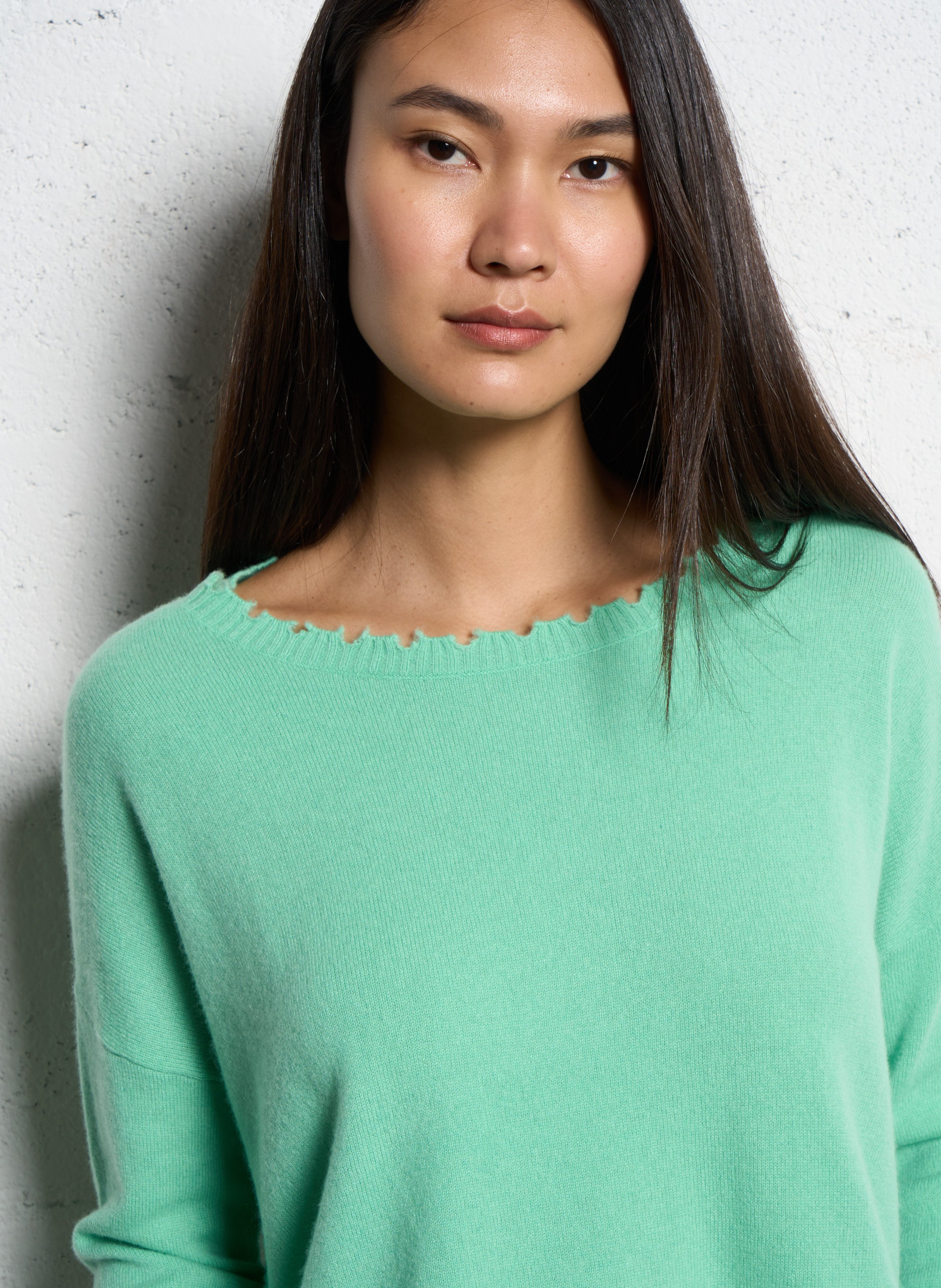 Pull oversize en cachemire maillé KUJTEN Vert