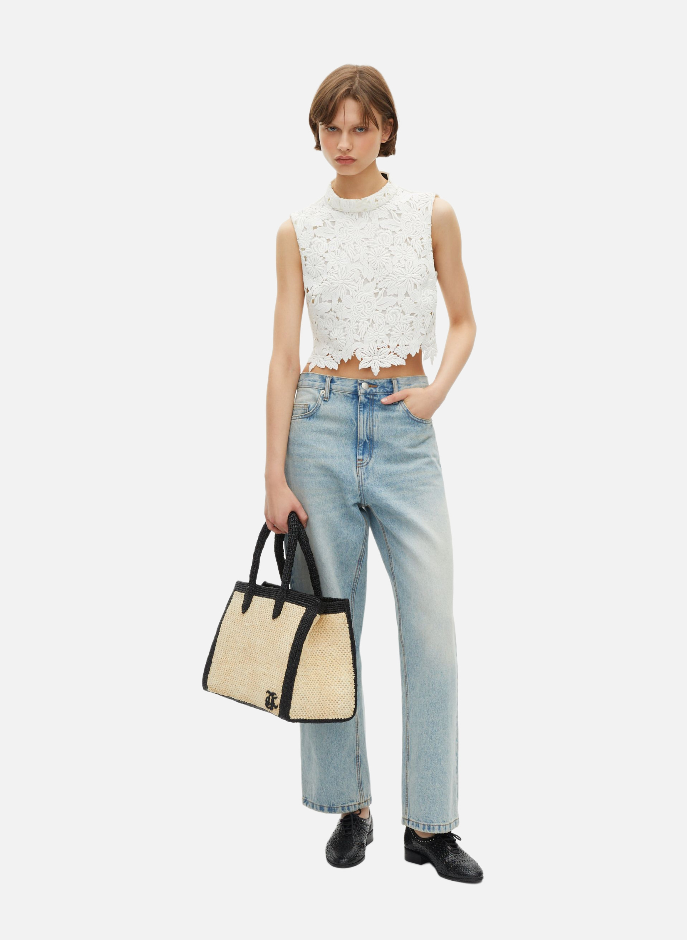 Top in floral lace THE KOOPLES Beige