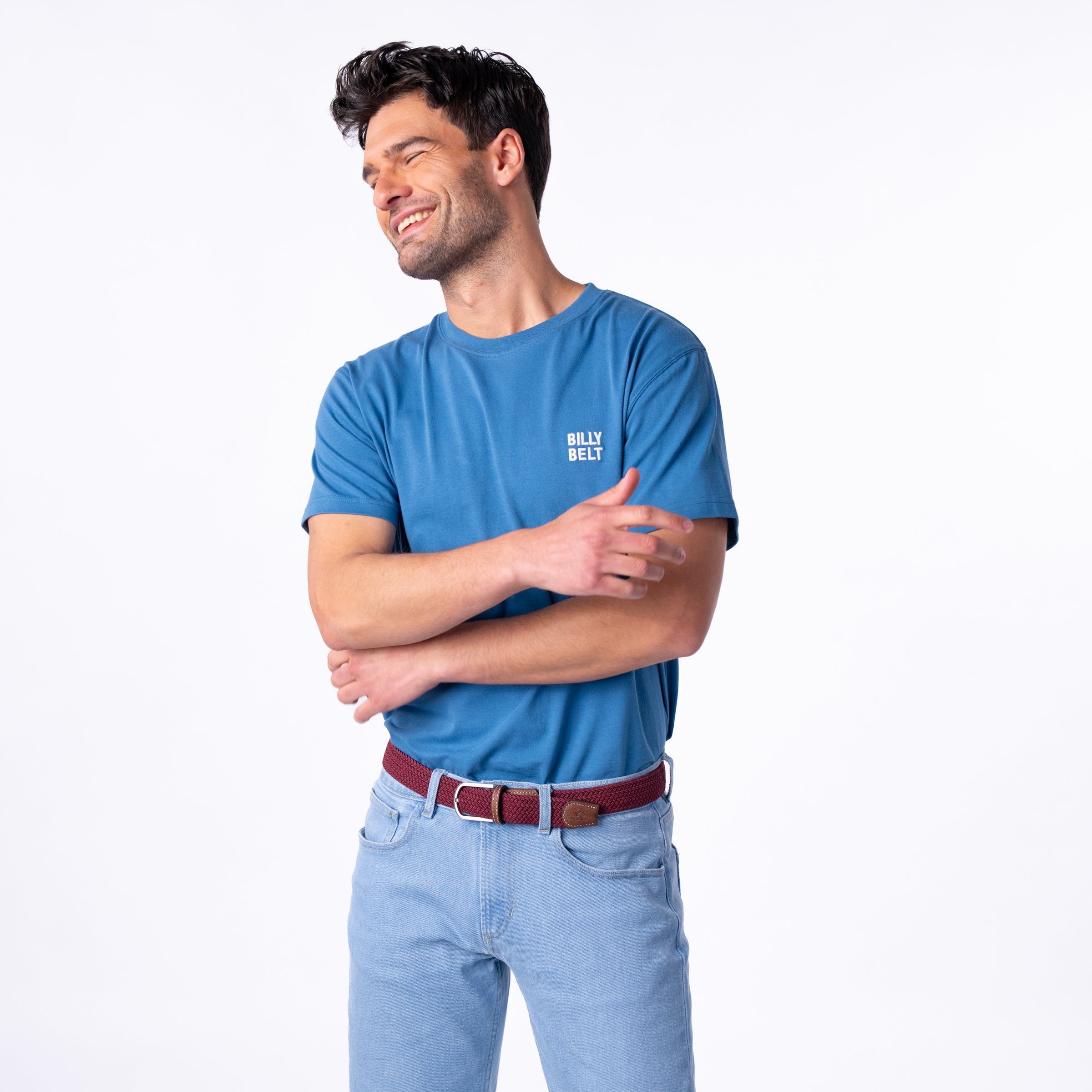 Solid Elastic Braided Belt BILLYBELT Red