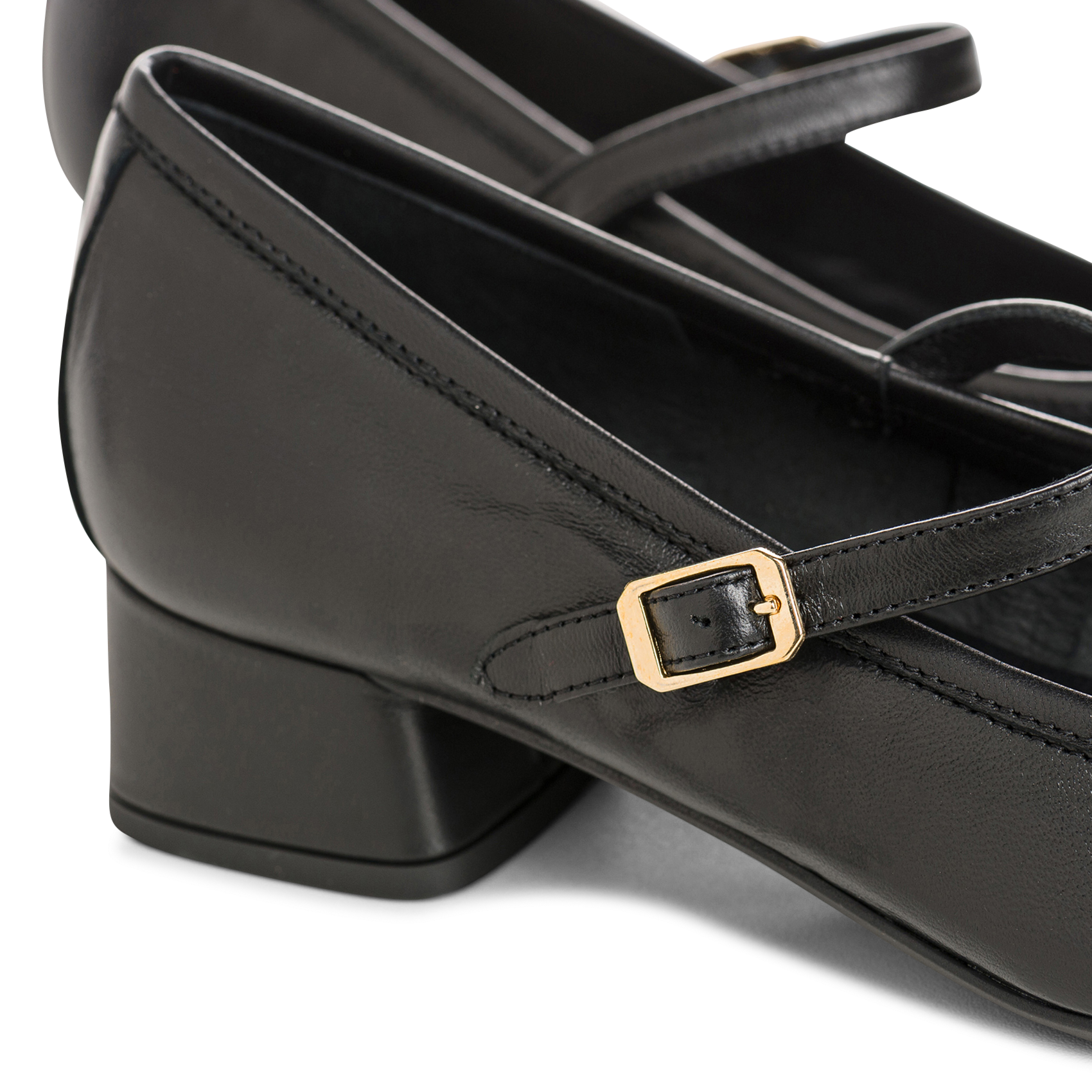 Smooth leather heeled booties REQINS Black