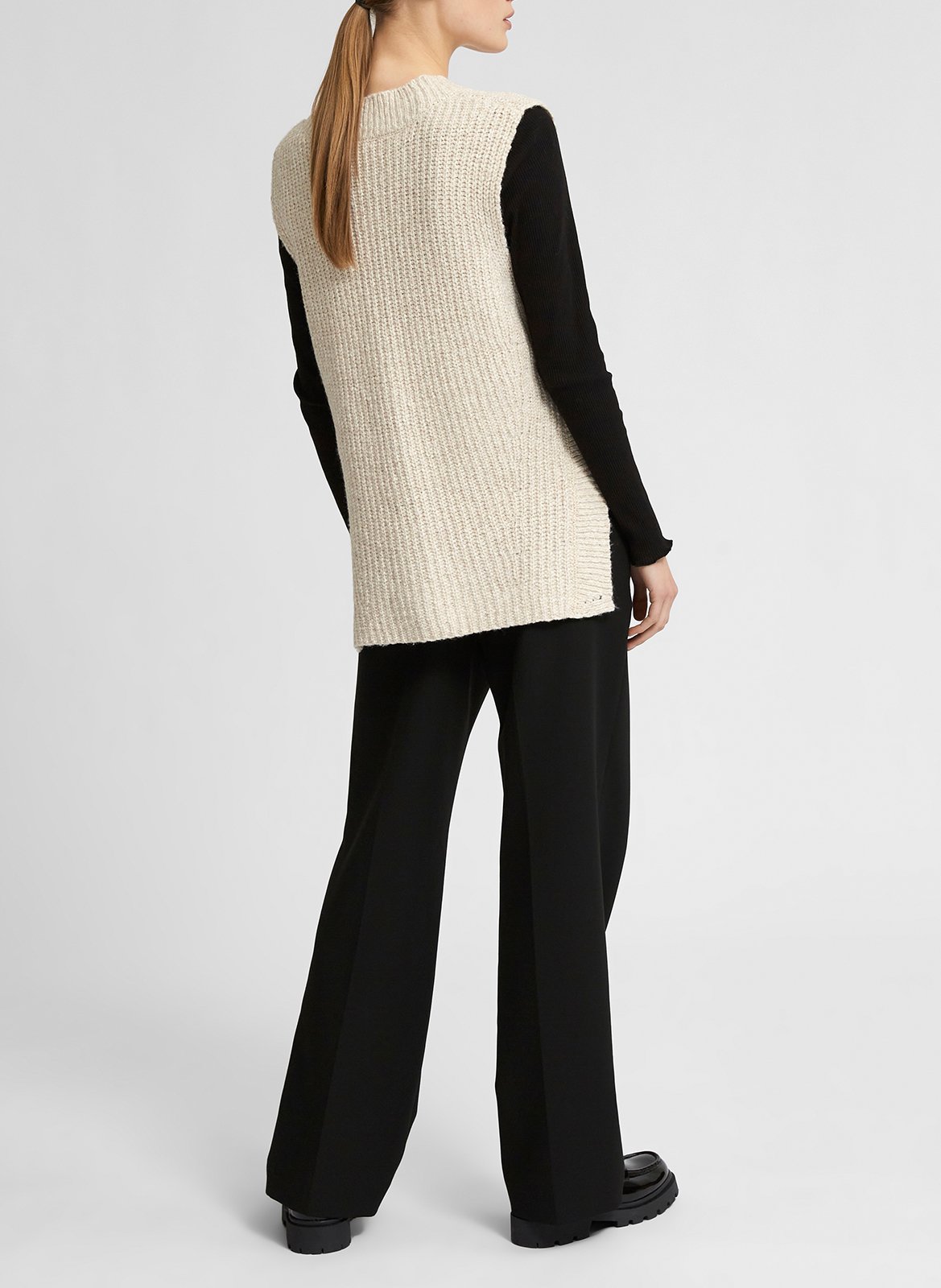 Pantalon droit en fibres recyclées SELECTED Noir