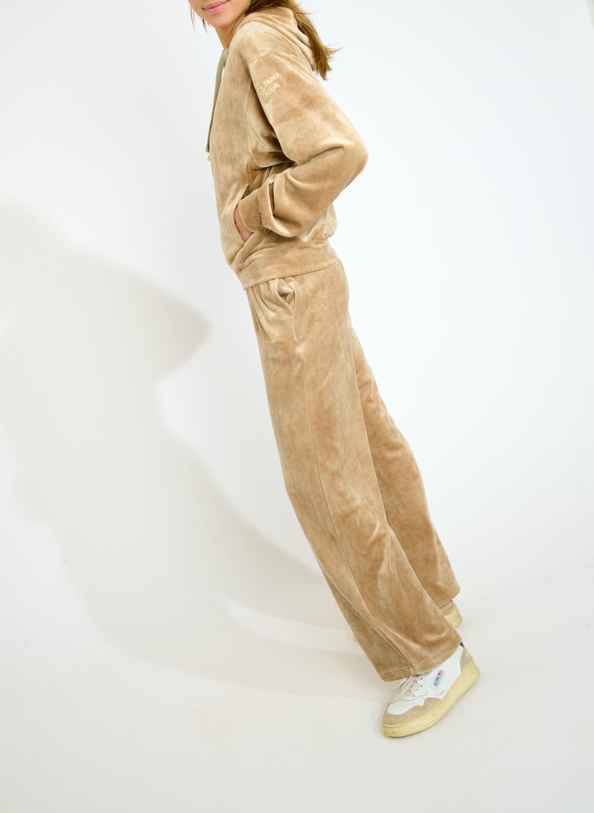 Straight jogging pants in peach skin BANANA MOON Beige